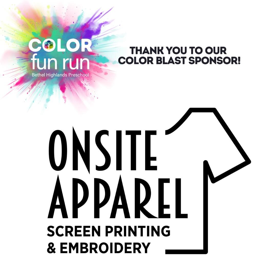 The Color Fun Run is just around the corner and we want you to meet our awesome supporters! The first Color Blast event sponsor is Onsite Apparel! Lori and her team are known for supporting our community in so many ways! Thank you Onsite for valuing 