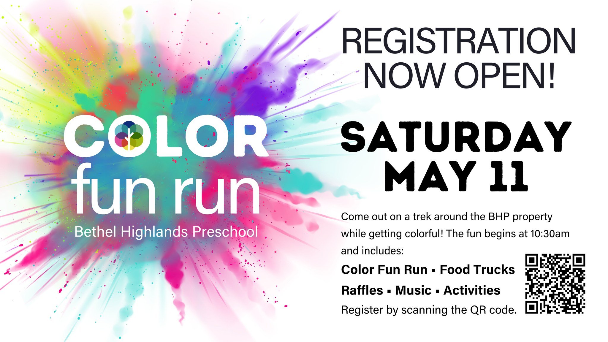 We are getting very excited for our second color fun run. 
Come take a fun run full of colors through our woods and prairie land. 
Early Bird registration end this Friday, April 12th.