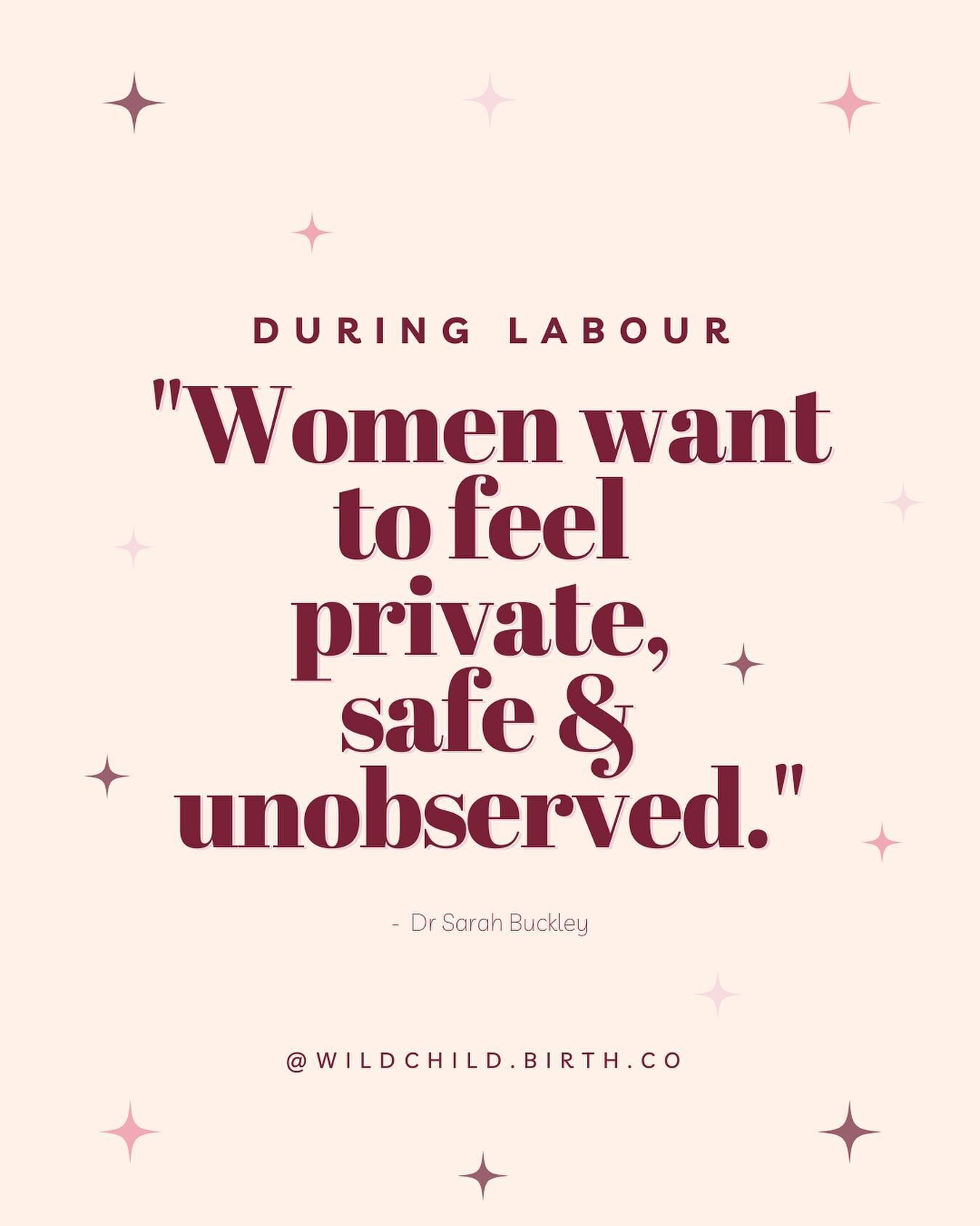 As mammals, we have the ability to start and continue with labour and it&rsquo;s process when we feel private, safe and unobserved.

Similarly, we have the ability to stop labour if we feel our sense of safety is under threat. 

It&rsquo;s easy to fe