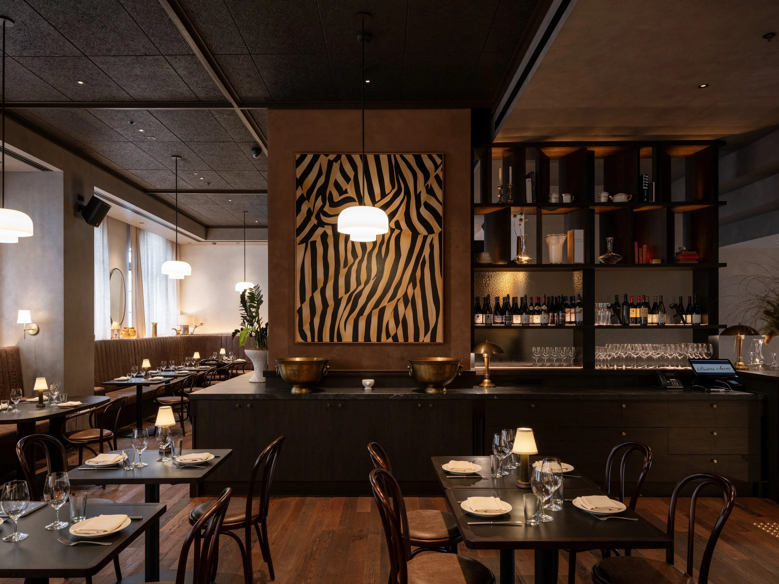 Bistro Saine, Auckland high-end finishes and considered detailing
