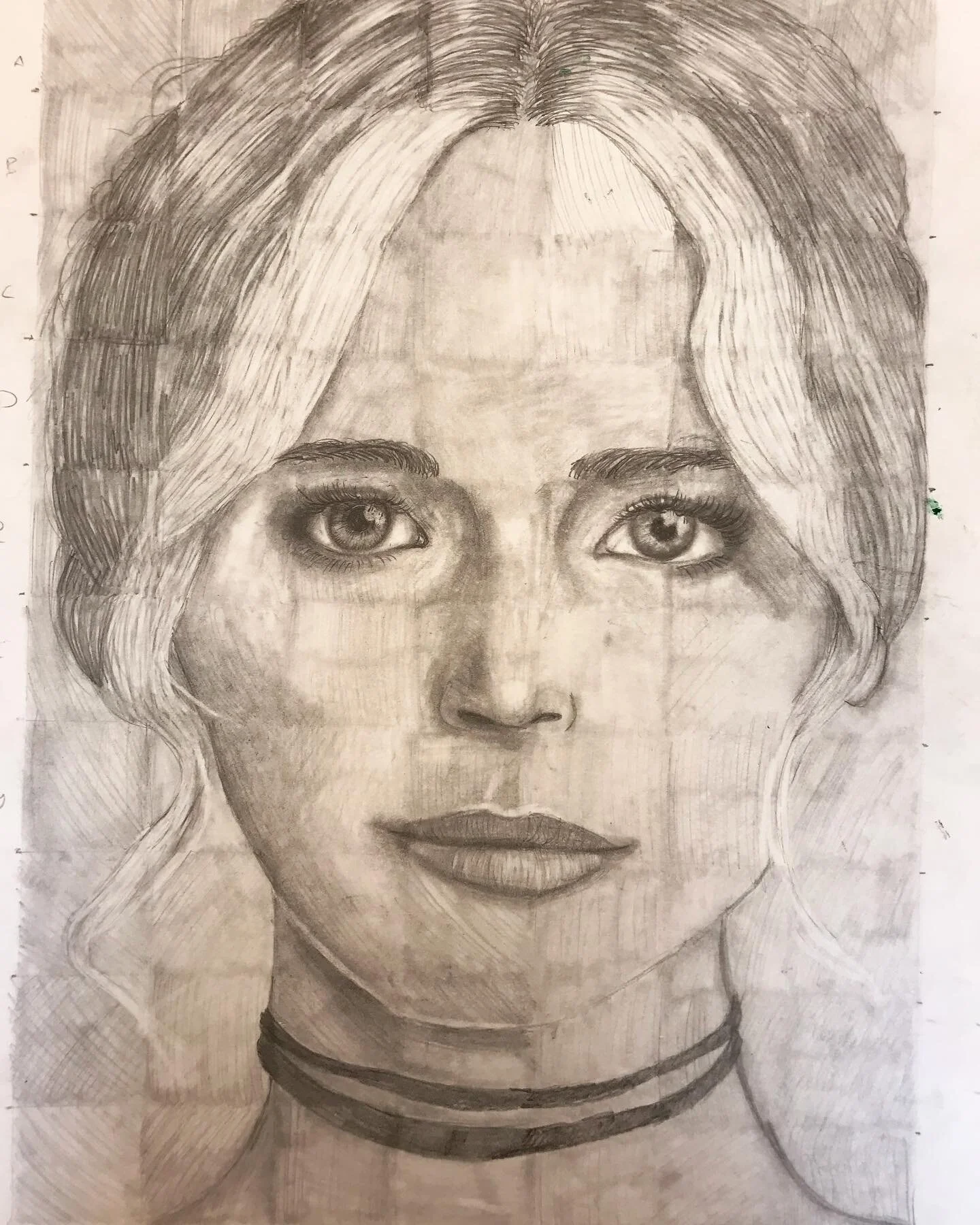 #griddrawing #portrait #middleschoolart #badgerartclass #arted