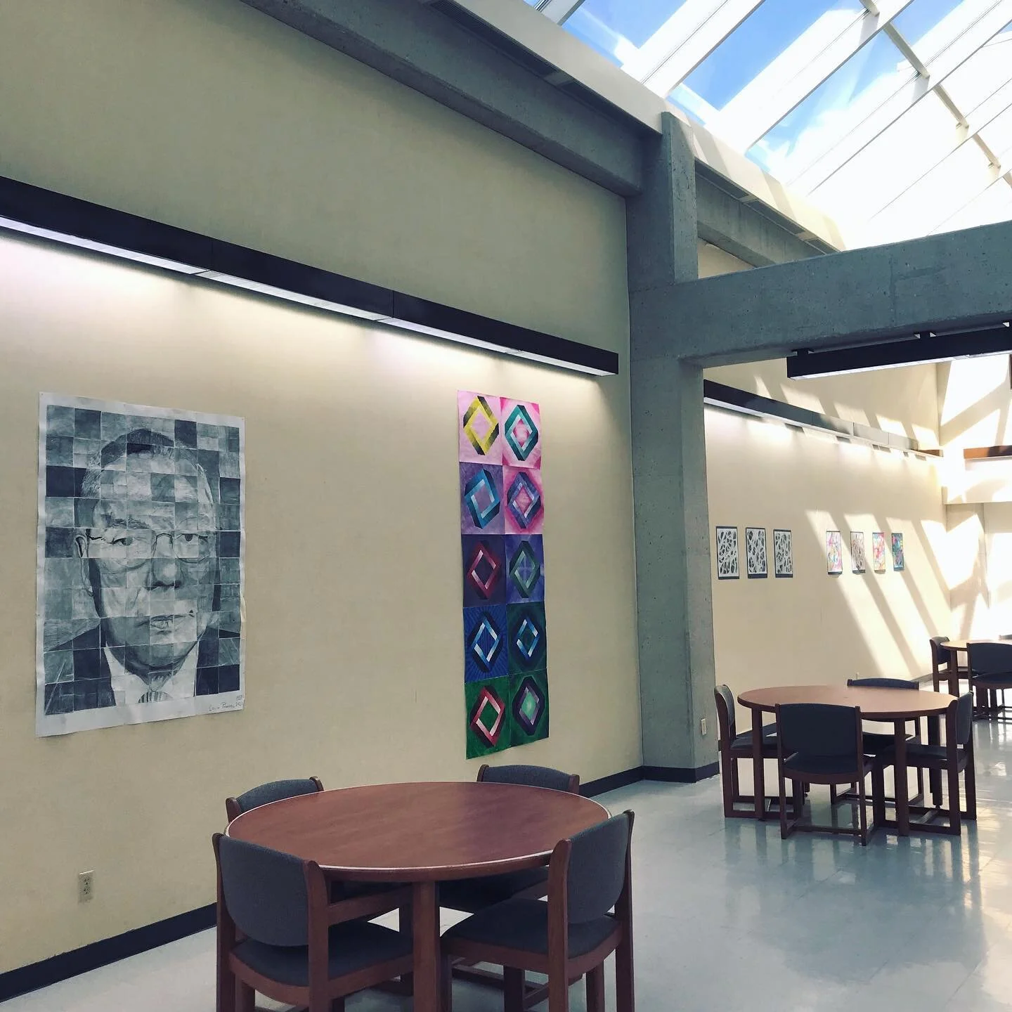 Swing by city hall and check out some fresh work on the walls. #badgerartclass @middle_school_art #middleschoolart #arted