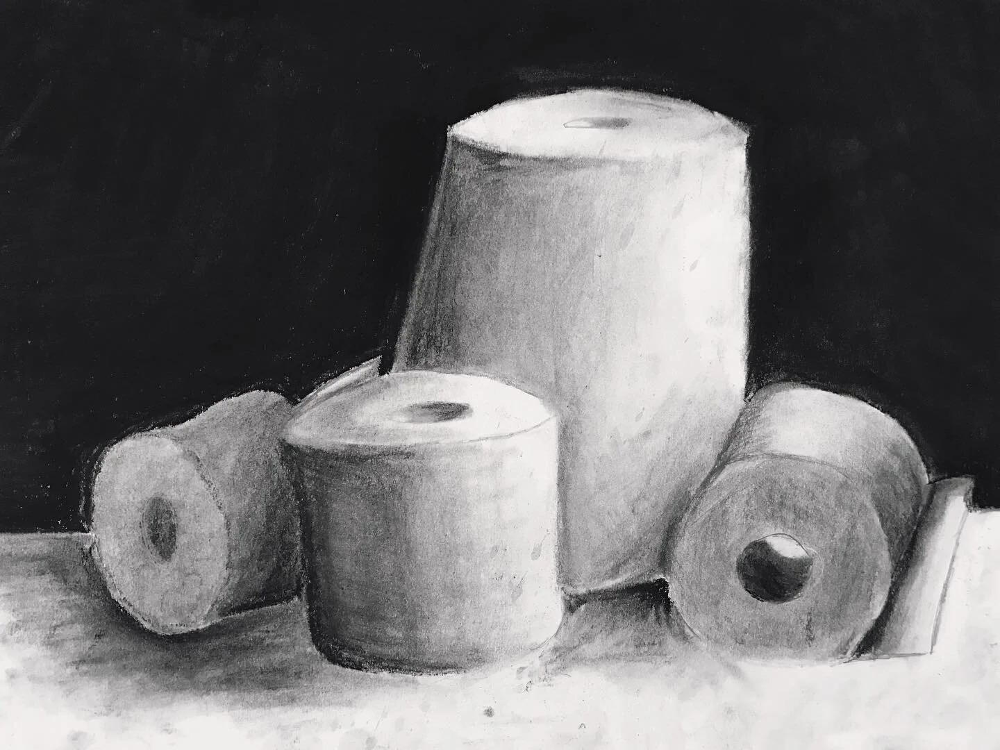 #value #stilllife #charcoal #drawing #middleschoolart #badgerartclass