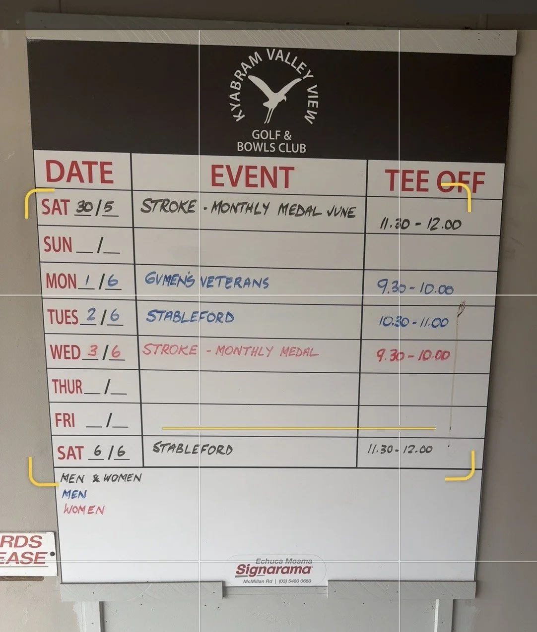 Coming Events