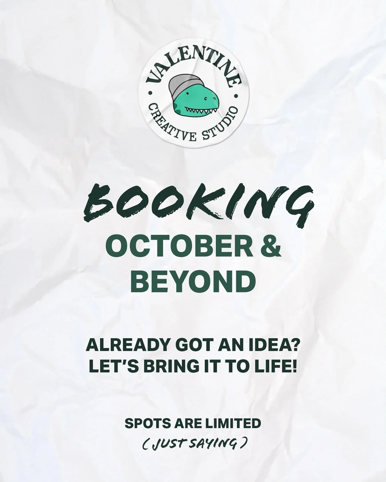 I am back from my holiday and now taking bookings for October &amp; beyond! ✨

DMs are open or head to the link in bio to enquire, let&rsquo;s make it happen! 🦖 
.
.
.
.
#branddesign #brandidentitydesign #visualidentity #creativebusiness #smallbusin