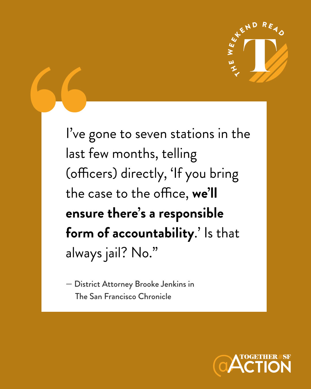 A new data deep dive from the @sfchronicle this week found that while it may be a while before we truly see the differences between @brookejenkins_sf and her predecessor&rsquo;s policies, one thing&rsquo;s for sure: arrests are up. Arrests don&rsquo;
