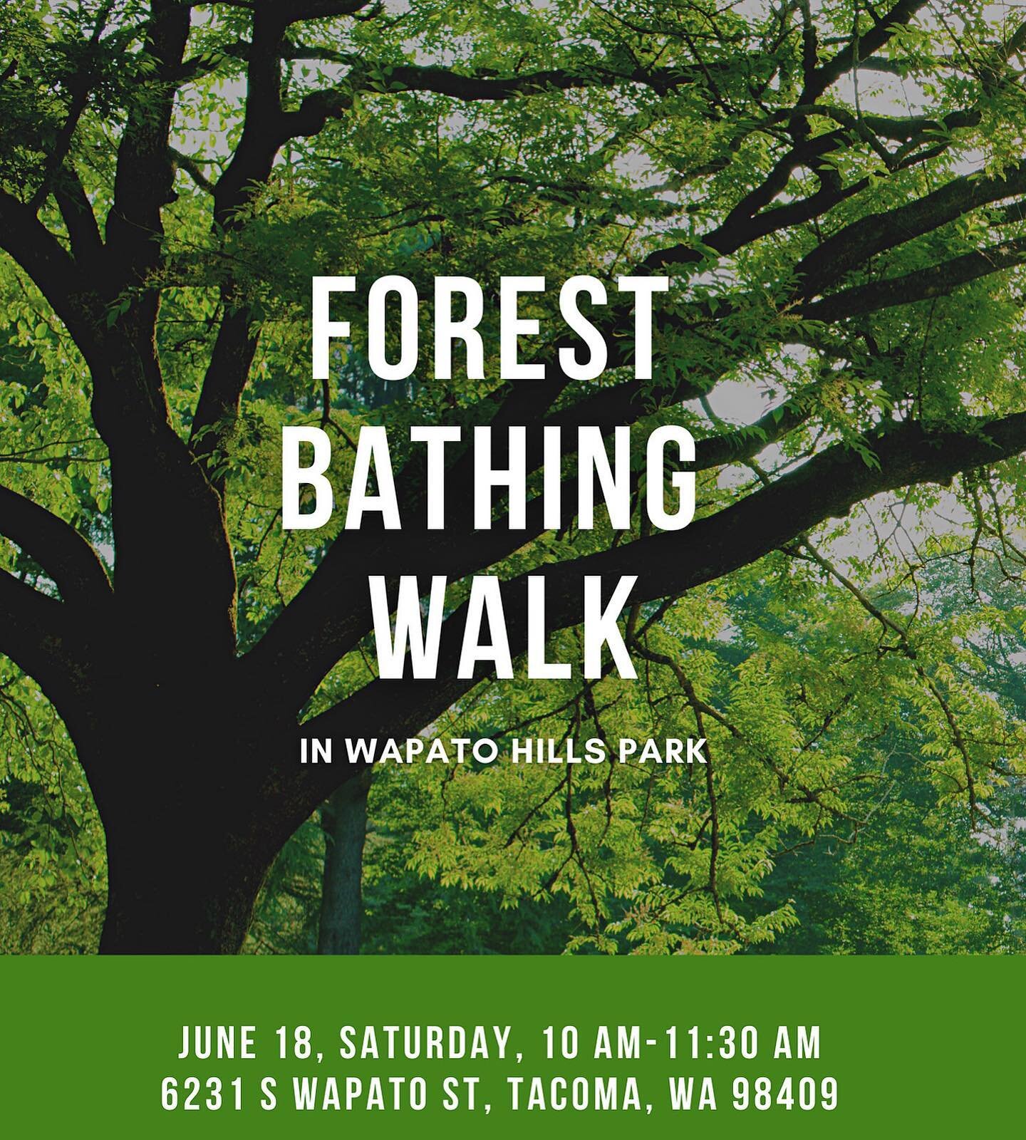 Happening this Saturday! We will meet at Wapato Hills (NOT Wapato Lake) for a relaxing, mindful, and meditative  walk through the park.  During this walk, we will cultivate a deeper connection with nature through an intentional practice of observatio
