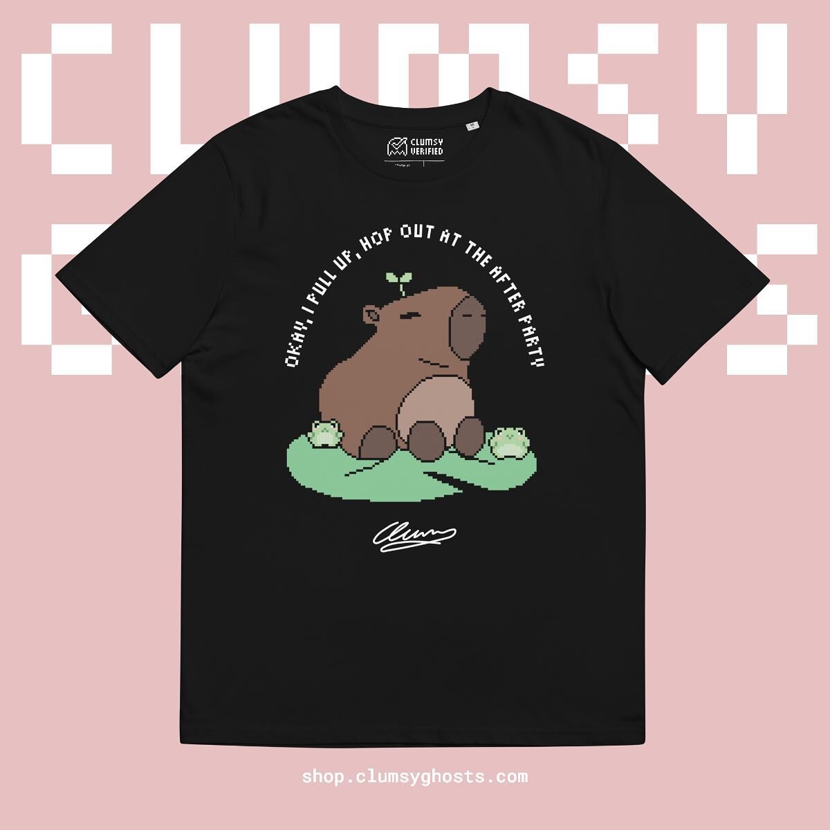 Okay, I pull up! New Tee by Clumsy Ghosts! Receive an NFT with purchase (you will receive the NFT a later date). Insert #cardano wallet address when adding to cart. Shop.clumsyghosts.com