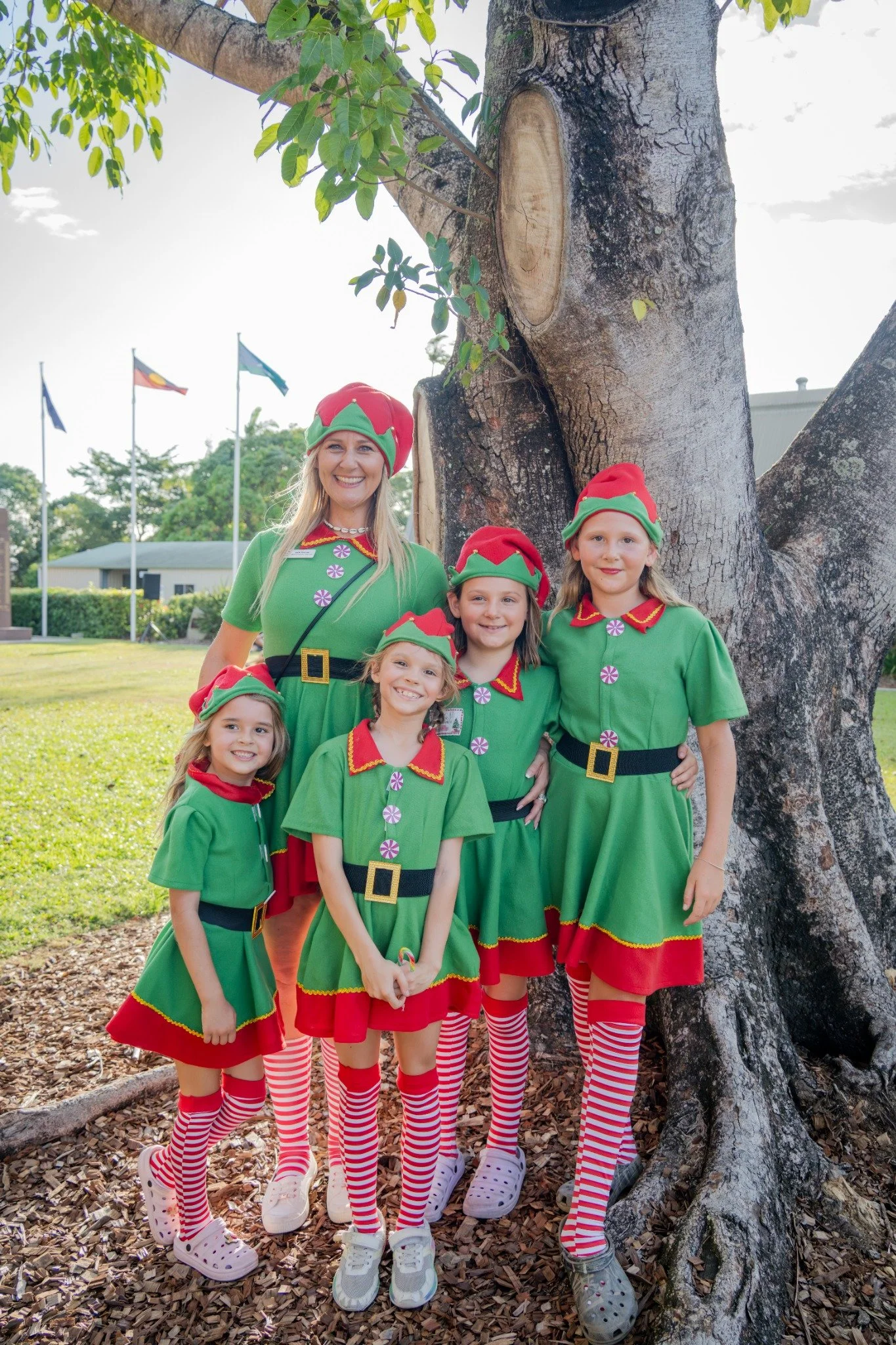 A family of Christmas elves enjoying last year’s fair.