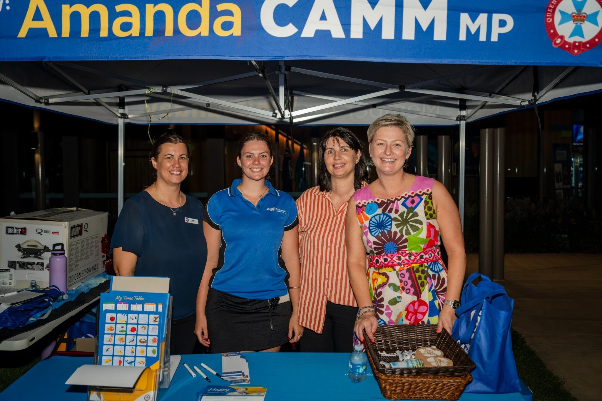 Amanda and the team at a raffle prize stall last year.
