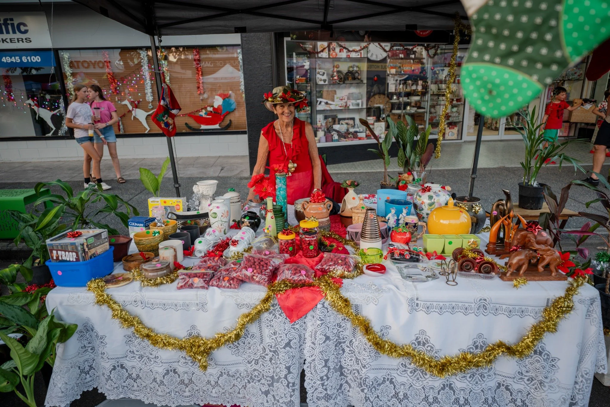 A festive stallholder with a colourful display at last year’s Proserpine Twilight Christmas Fair.