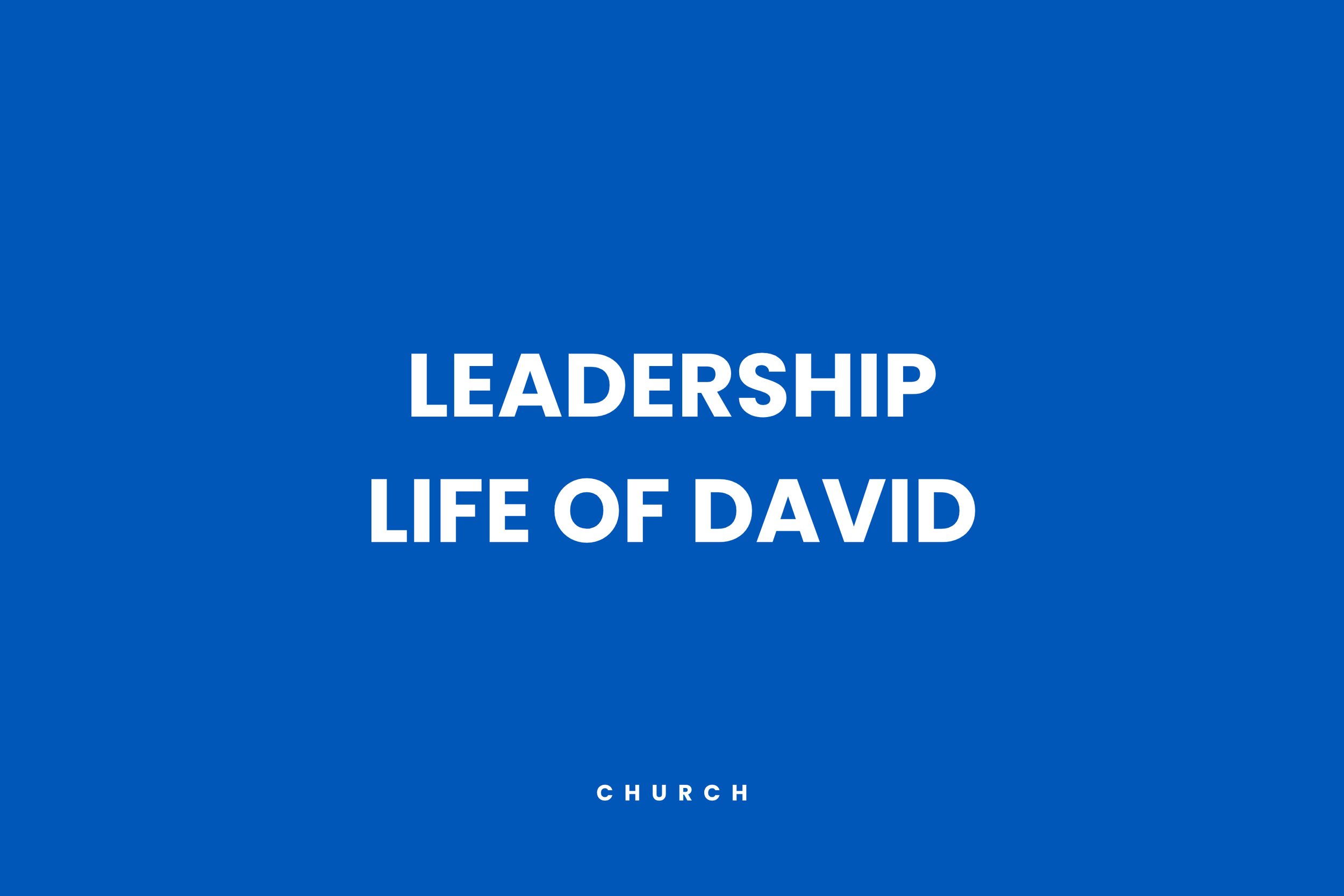 Leadership Life of David