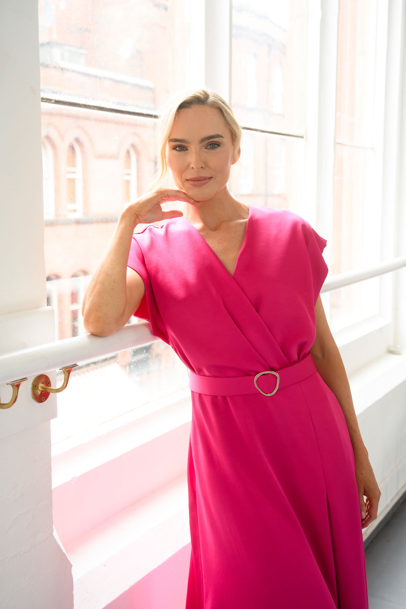 Calm Dress in cerise