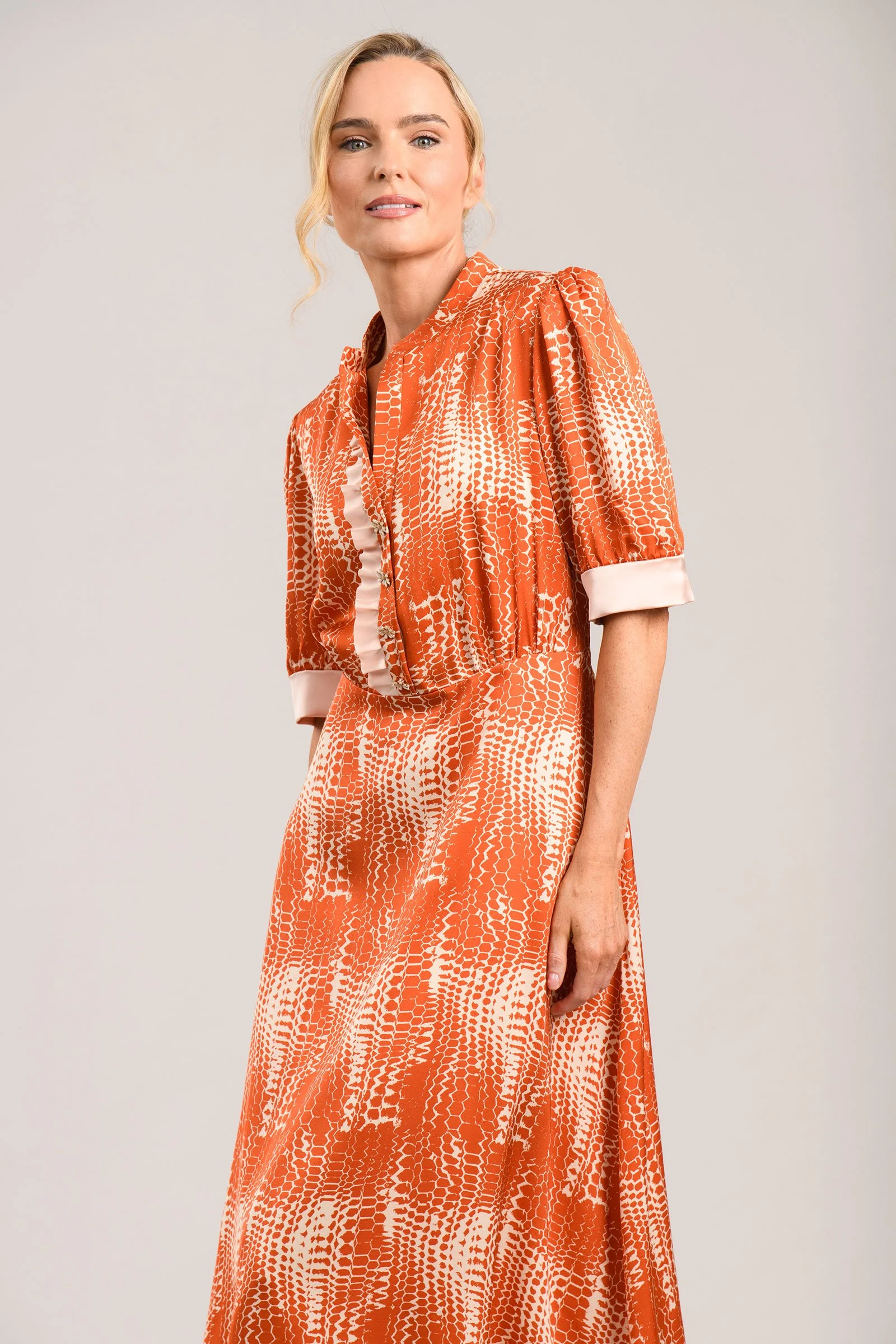 Dove Dress in orange print
