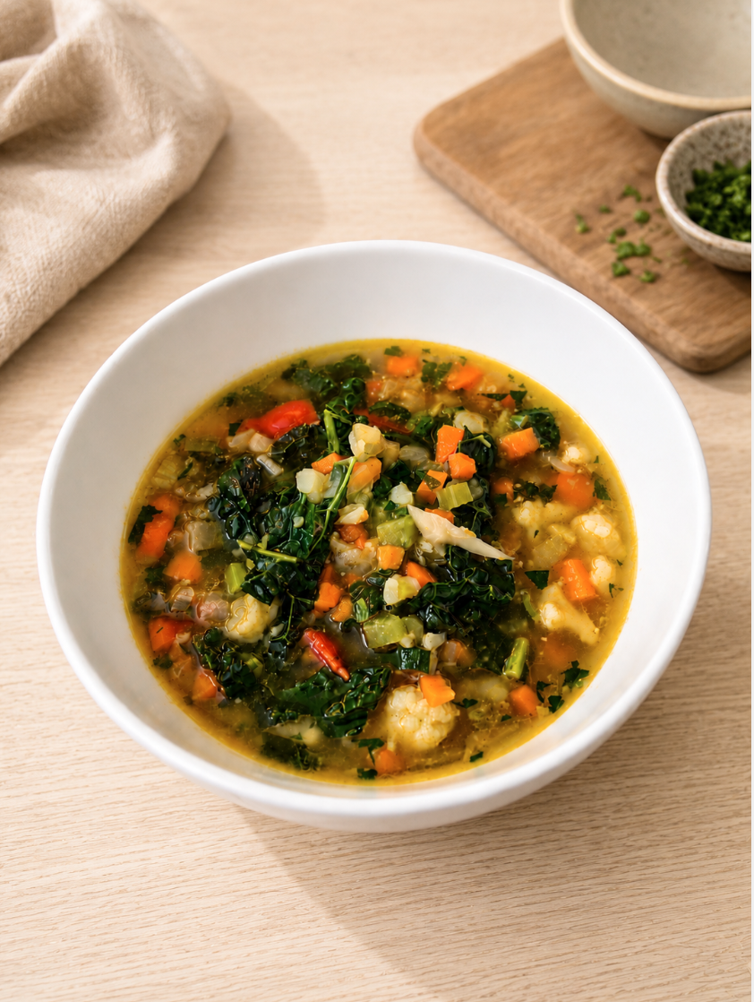 Winter Garden Broth                                    A Cleanse and Restore Soup 