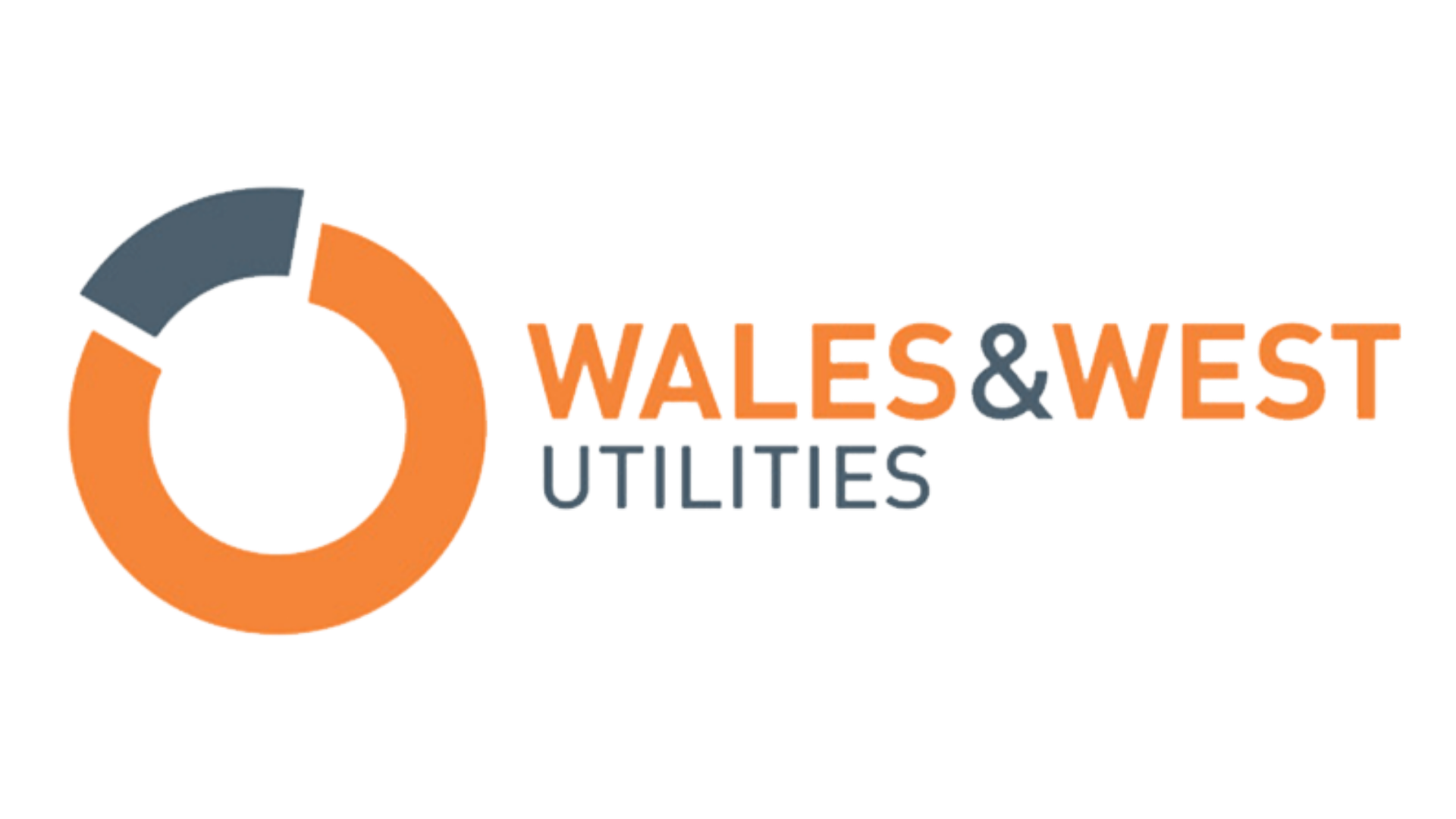 Logo for Wales & West Utilities featuring an orange circular design and the company name in orange, gray, and black text.
