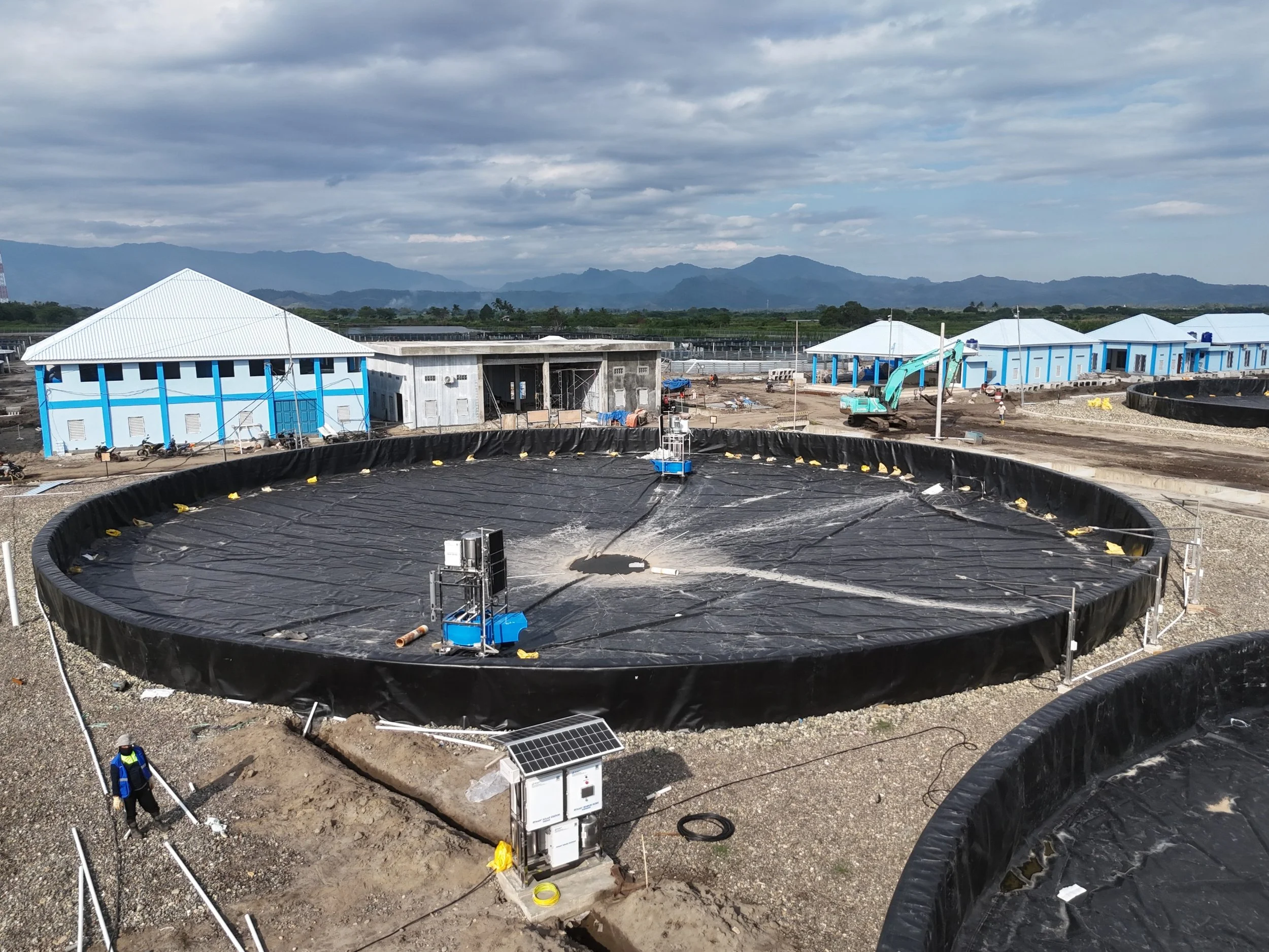 Completed RYNAN Aquaculture Project in Indonesia (Pinrang) - Image of a single pond