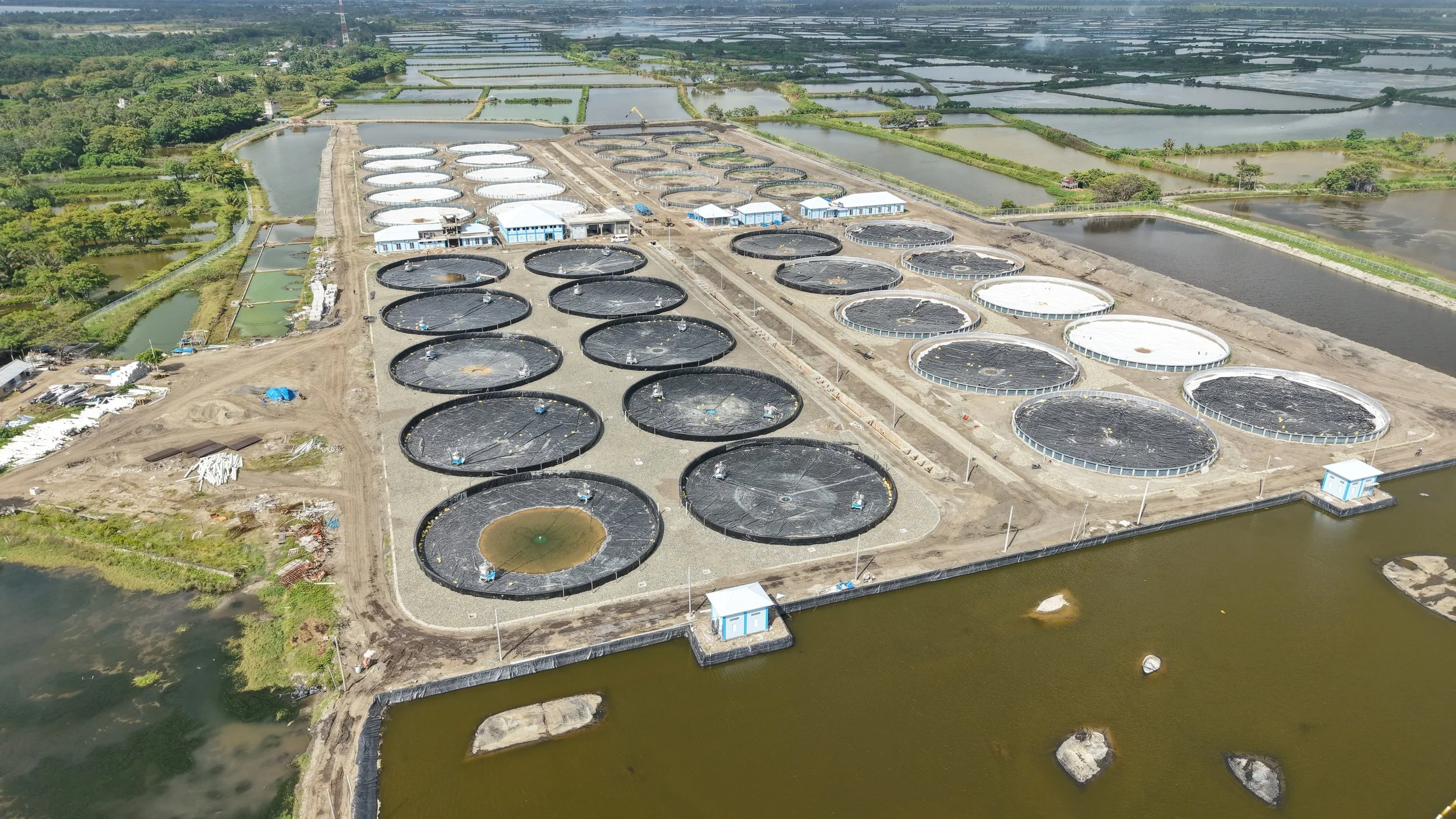 Completed RYNAN Aquaculture Project in Indonesia (Pinrang) - 40 ponds construction in progress