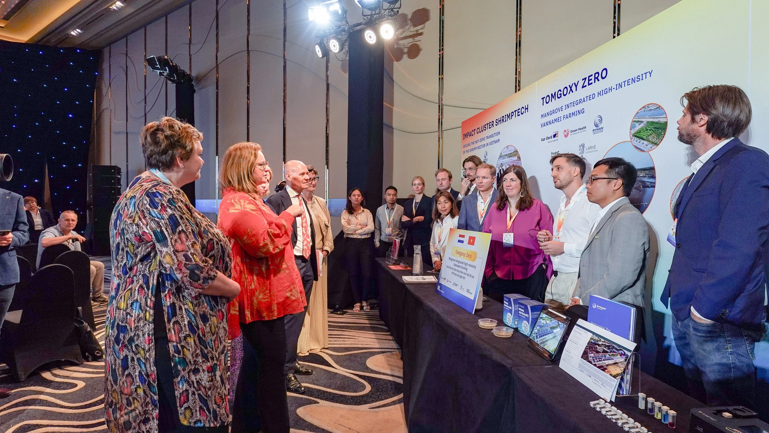 TOMGOXY Zero presented at the Vietnam–Netherlands Business Forum as part of a broader discussion on integrated shrimp farming, environmental performance, and commercial viability.