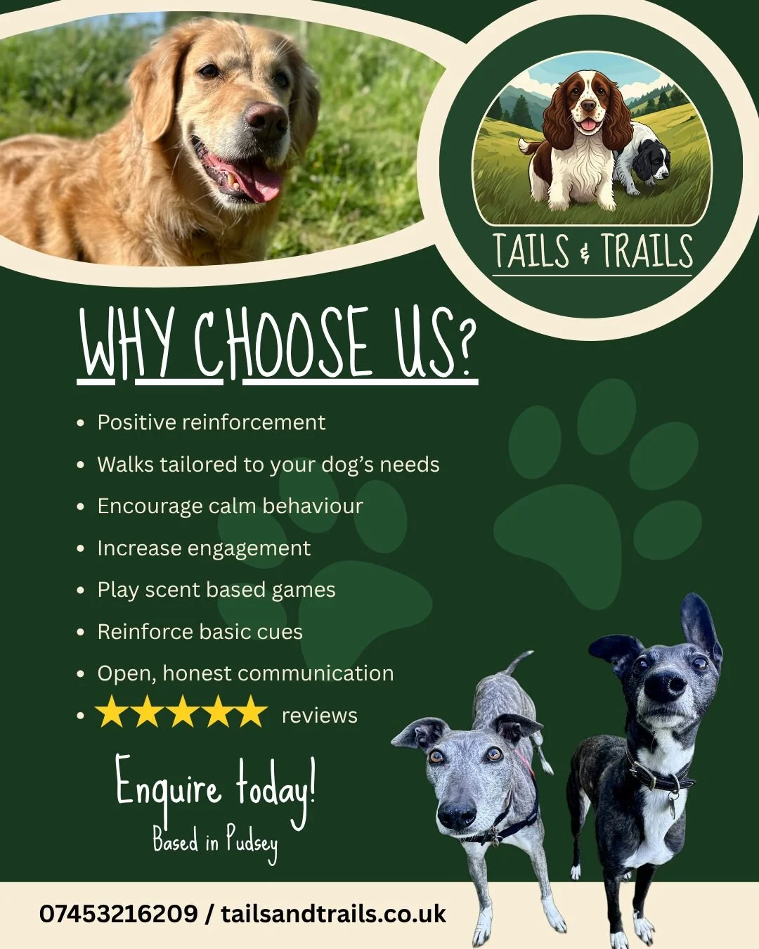 🐾 Solo Dog Walks &ndash; Limited Spaces Available! 🐾

Solo Dog Walks are perfect for:

🐶 Anxious or reactive dogs

🐶 Older dogs who prefer a slower pace

🐶 Puppies needing 1-on-1 attention

🐶 Dogs in training or recovery

🐶 Dogs who become ove