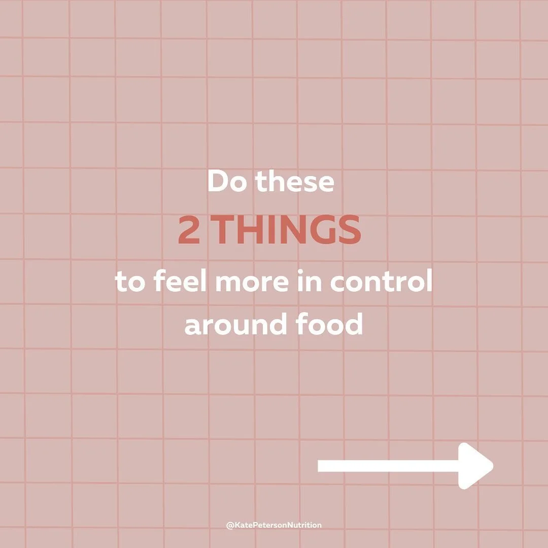 If you're feeling out of control around a certain&nbsp;food, restricting or avoiding that food is NOT going to work.&nbsp;

Instead, do these two things:

1️⃣Give yourself unconditional permission to eat that food. This means telling yourself you can