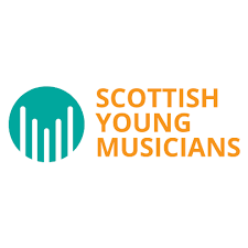 Logo of Scottish Young Musicians with a teal circular icon and orange text