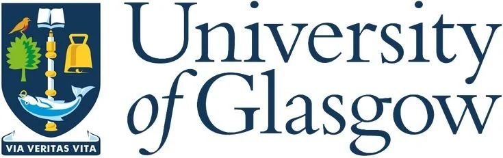 University of Glasgow logo featuring a shield with symbols and the text 'University of Glasgow'.