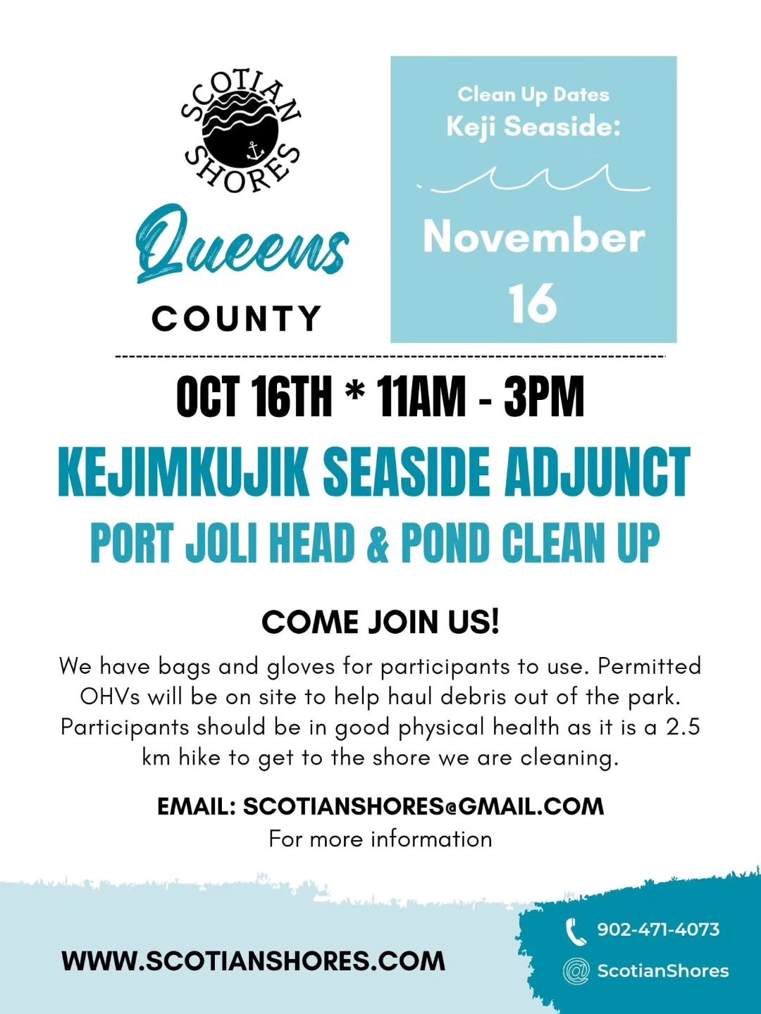 Join @scotianshores at the Keji Seaside Park for a clean-up on November 16th!

As we celebrate the full moon of November, known as Keptekewiku&rsquo;s (geb-deg-gay-we-goos) or 'the rivers freezing over' full moon. We are reminded that we are preparin