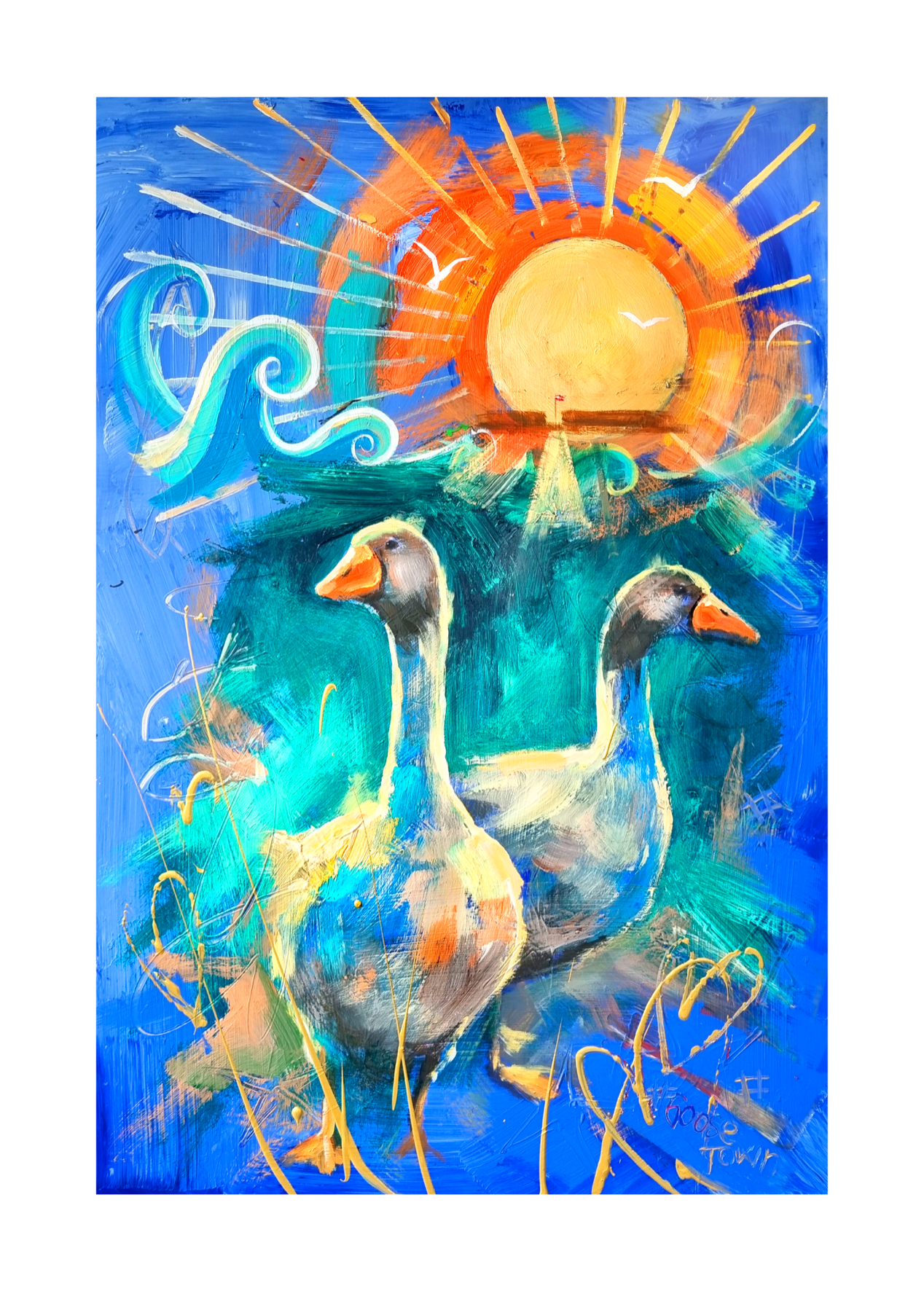 Goosetown 2791, 50 x 70 cm. Klik for at se fuld størrelse. Originalværk hænger på Madhuset i Dragør.