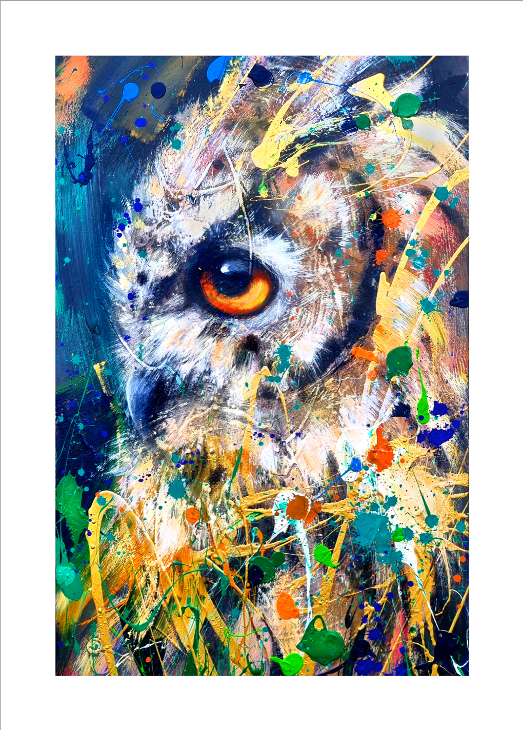 Hornugle 50 x 70 cm. Klik for at se fuld størrelse.