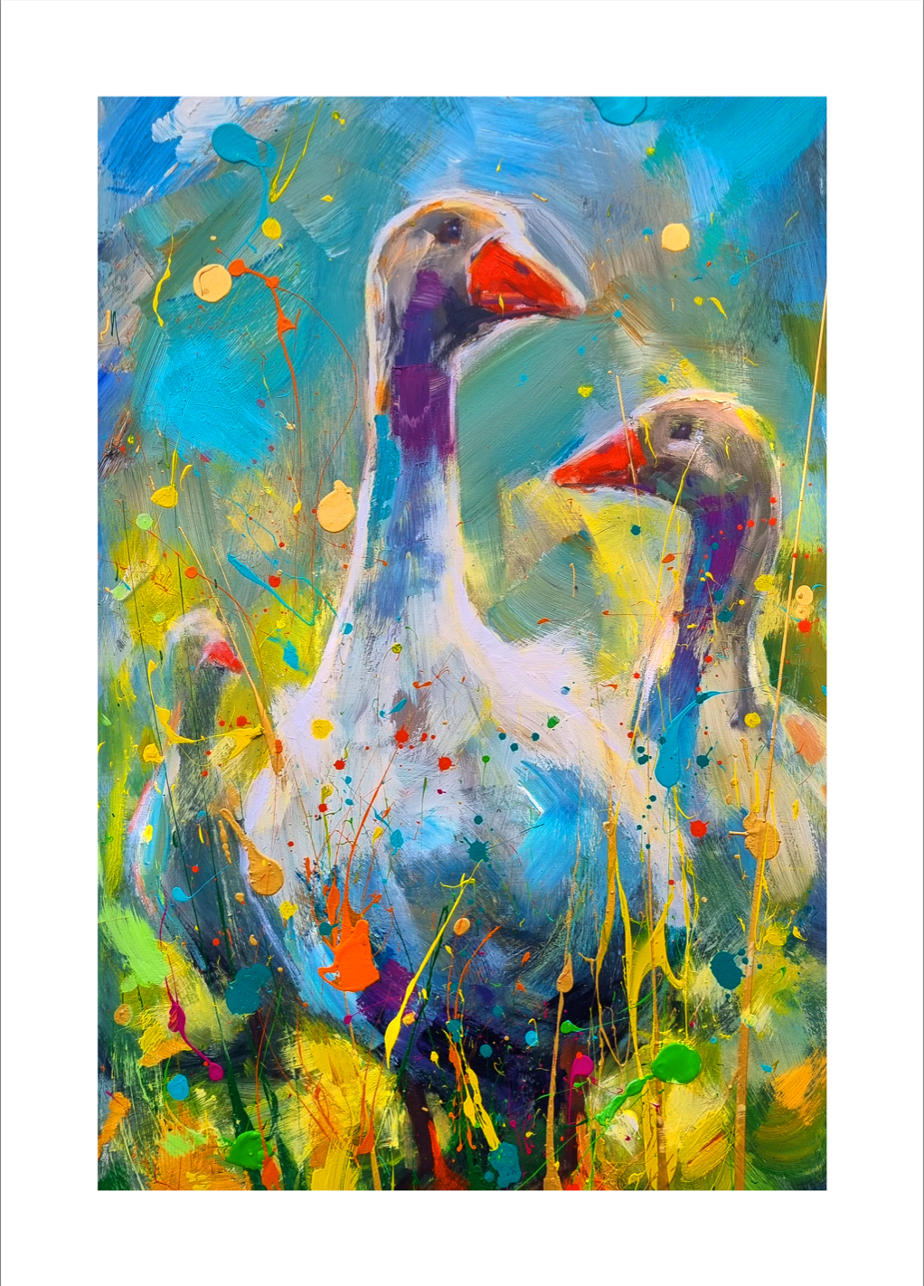 Gæs 50 x 70 cm. Klik for at se fuld størrelse.