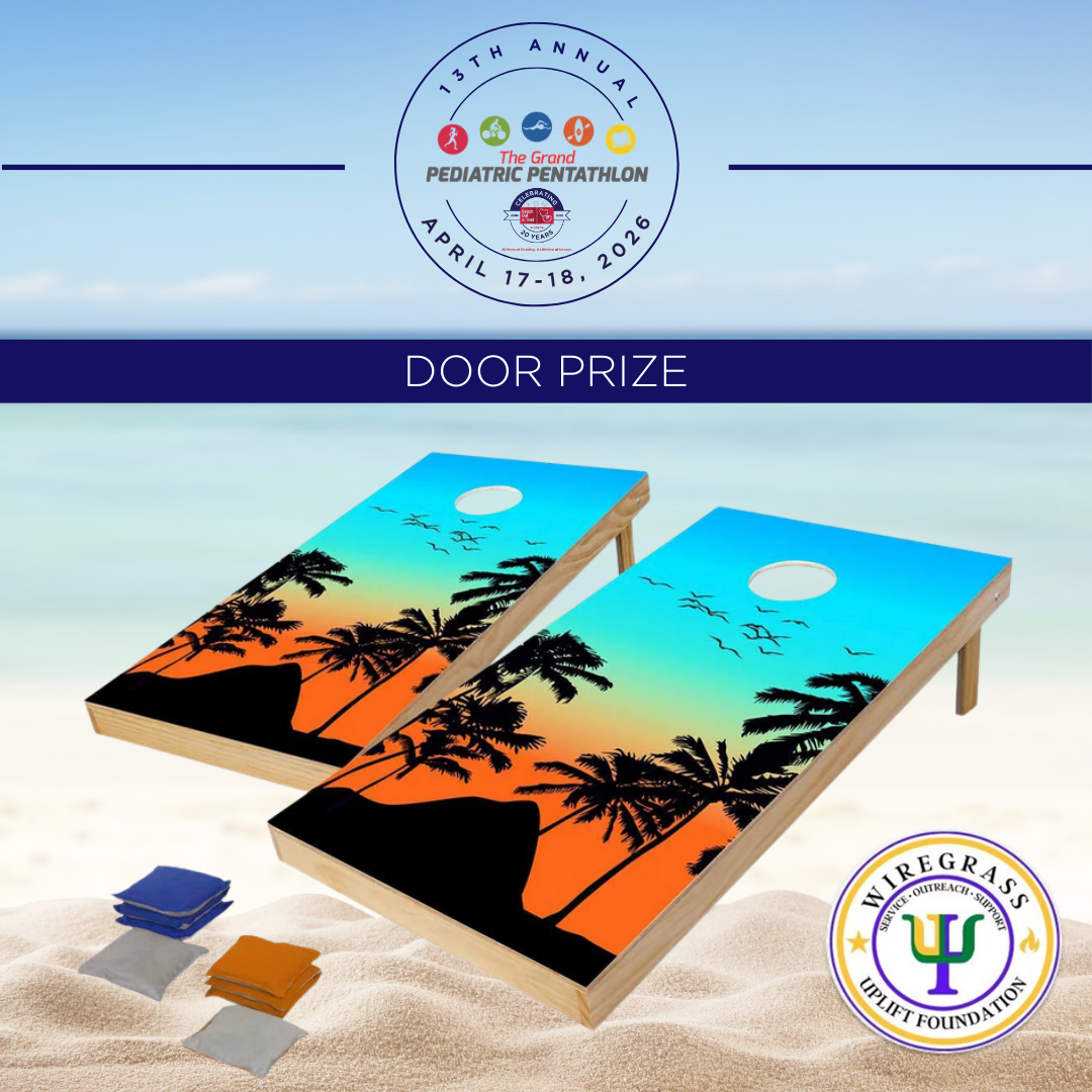 Thank you to the Wiregrass Uplift Foundation and Dr. Ken Brown for the donation of this tropical cornhole game. 
