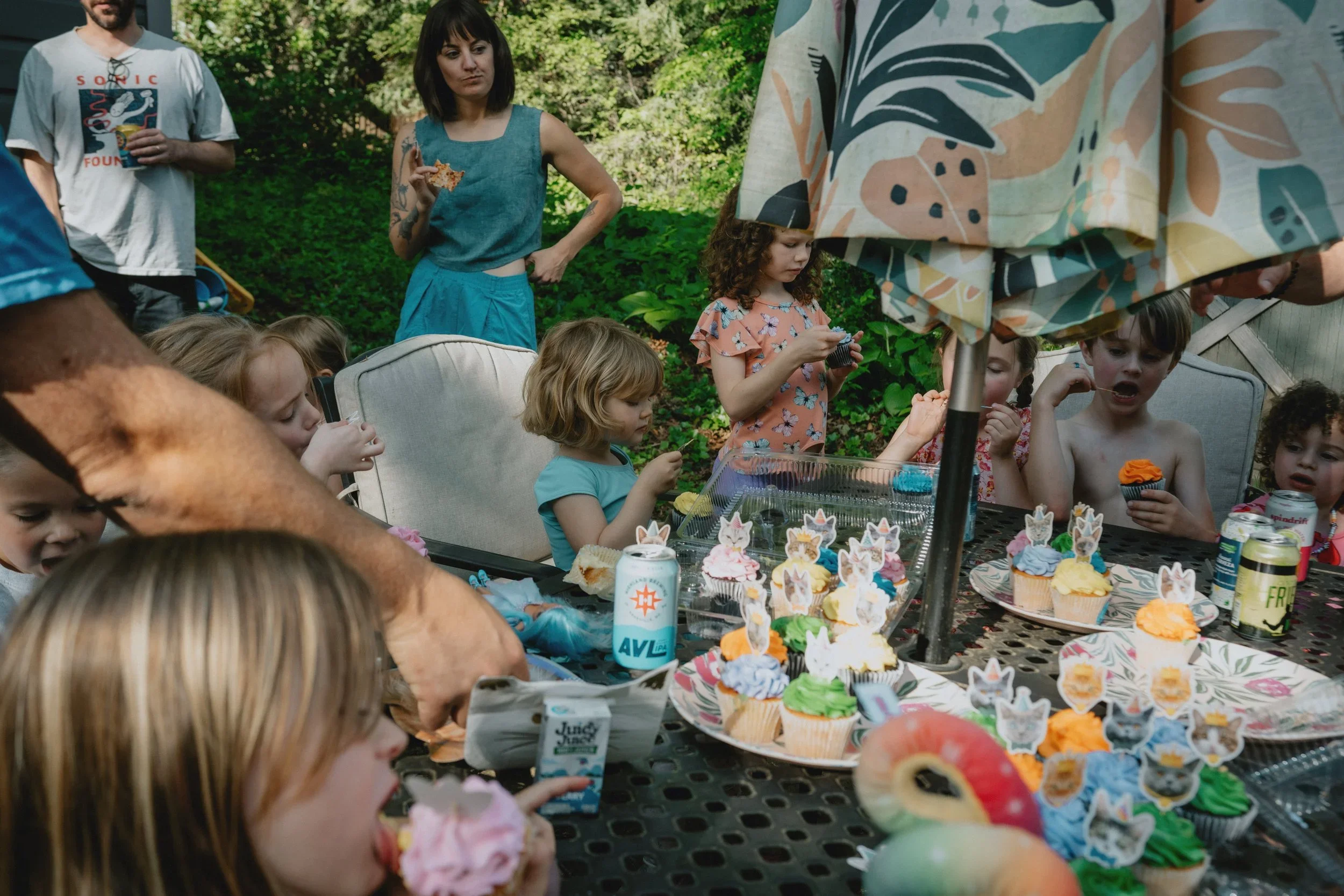 a birthday party in Asheville North Carolina with a Martin Parr approach