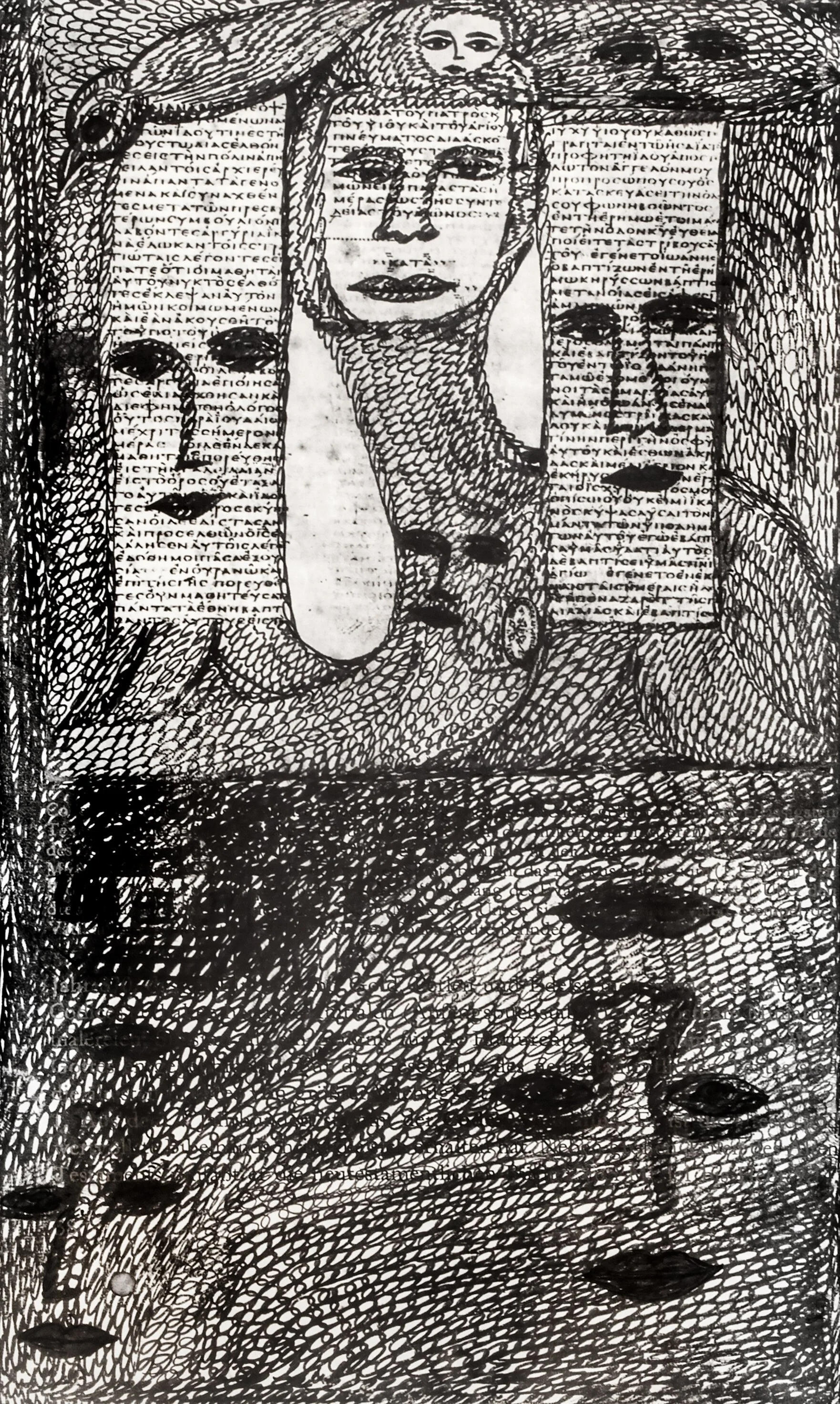Mehrdad Rashidi, Untitled (MR1), Ink pen on book page, 13x21.5cm. Photo by Ellie Walmsley.jpg