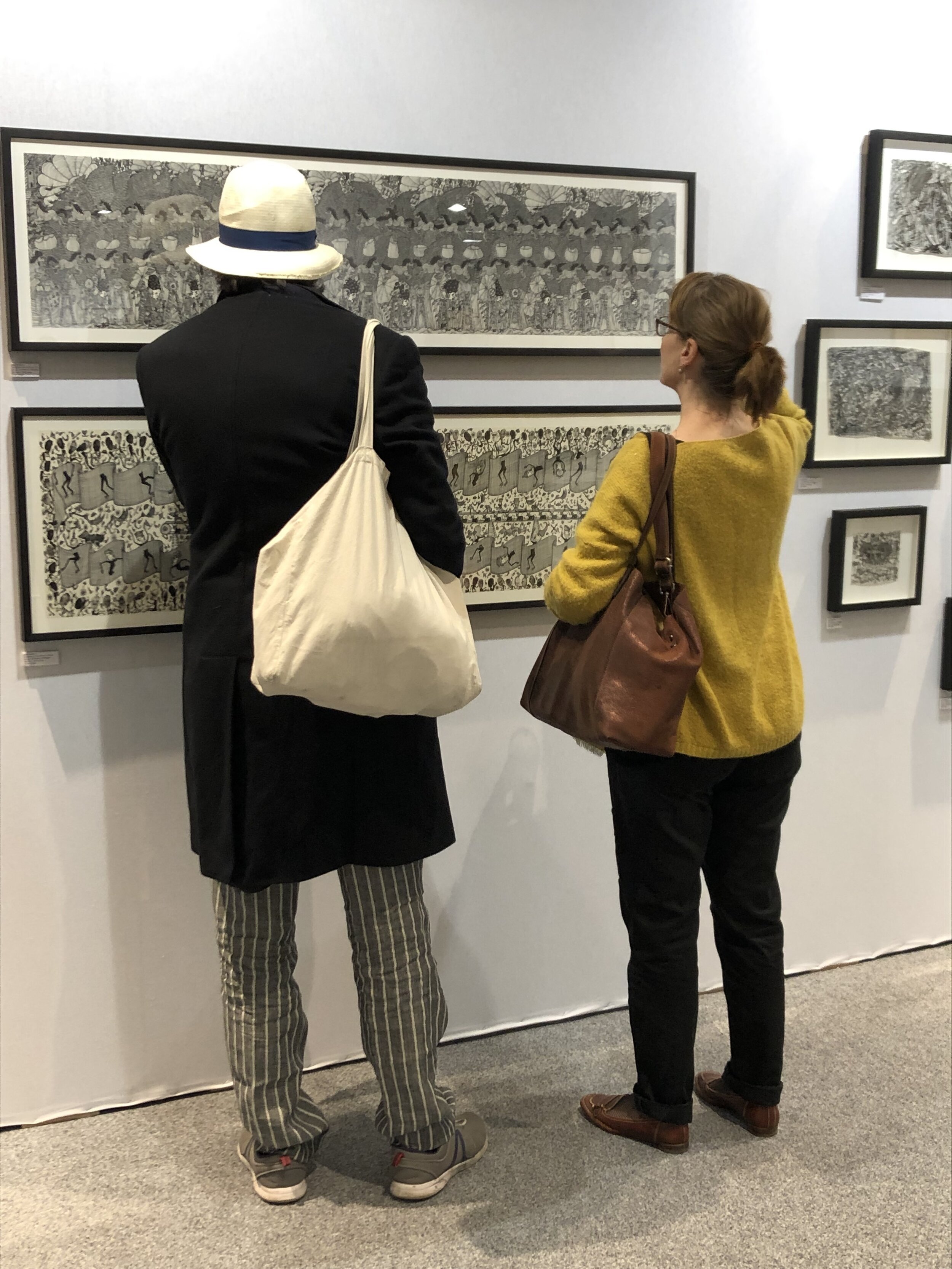   Audiences looking closely at Kate Bradbury’s work at Drawing Now Paris 2019  