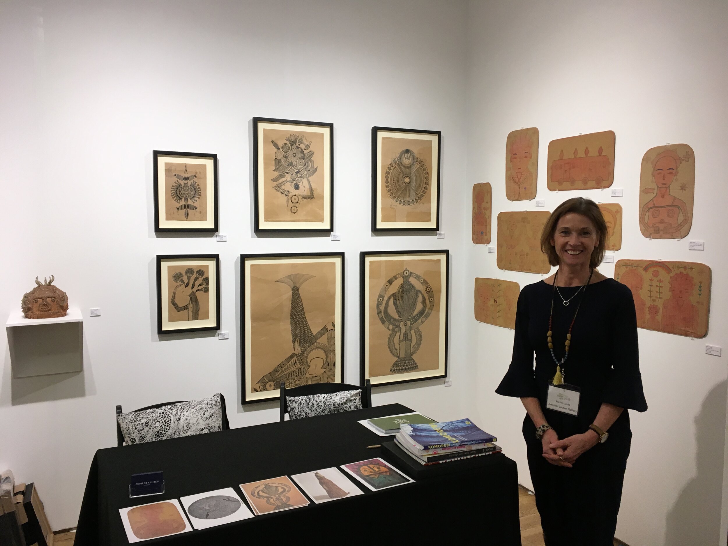   Rachel Lucas helping at Outsider Art Fair New York 2018  
