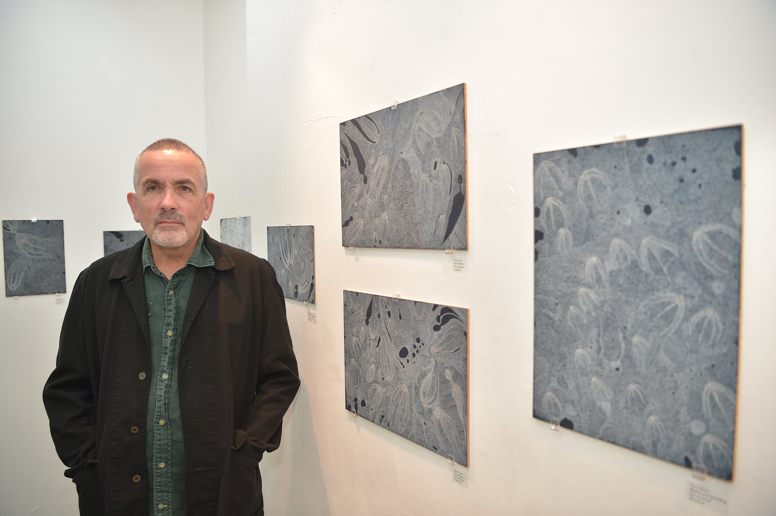   Chris Neate by his work. Photo by Andrew Hood  