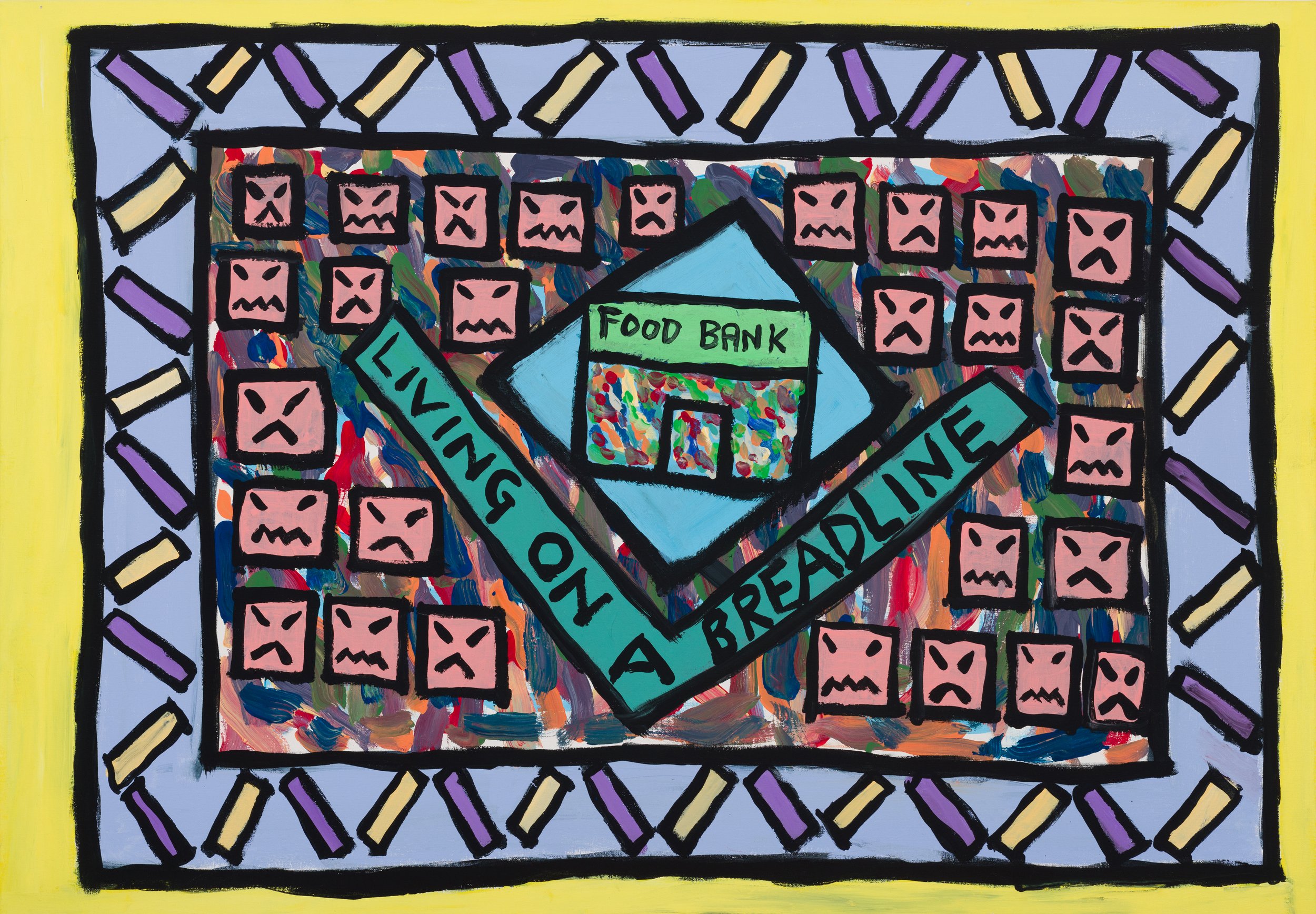 Thompson Hall, Living on a Breadline, 2019, Acrylic on canvas, 100x70cm. Courtesy of the artist and ActionSpace.jpg