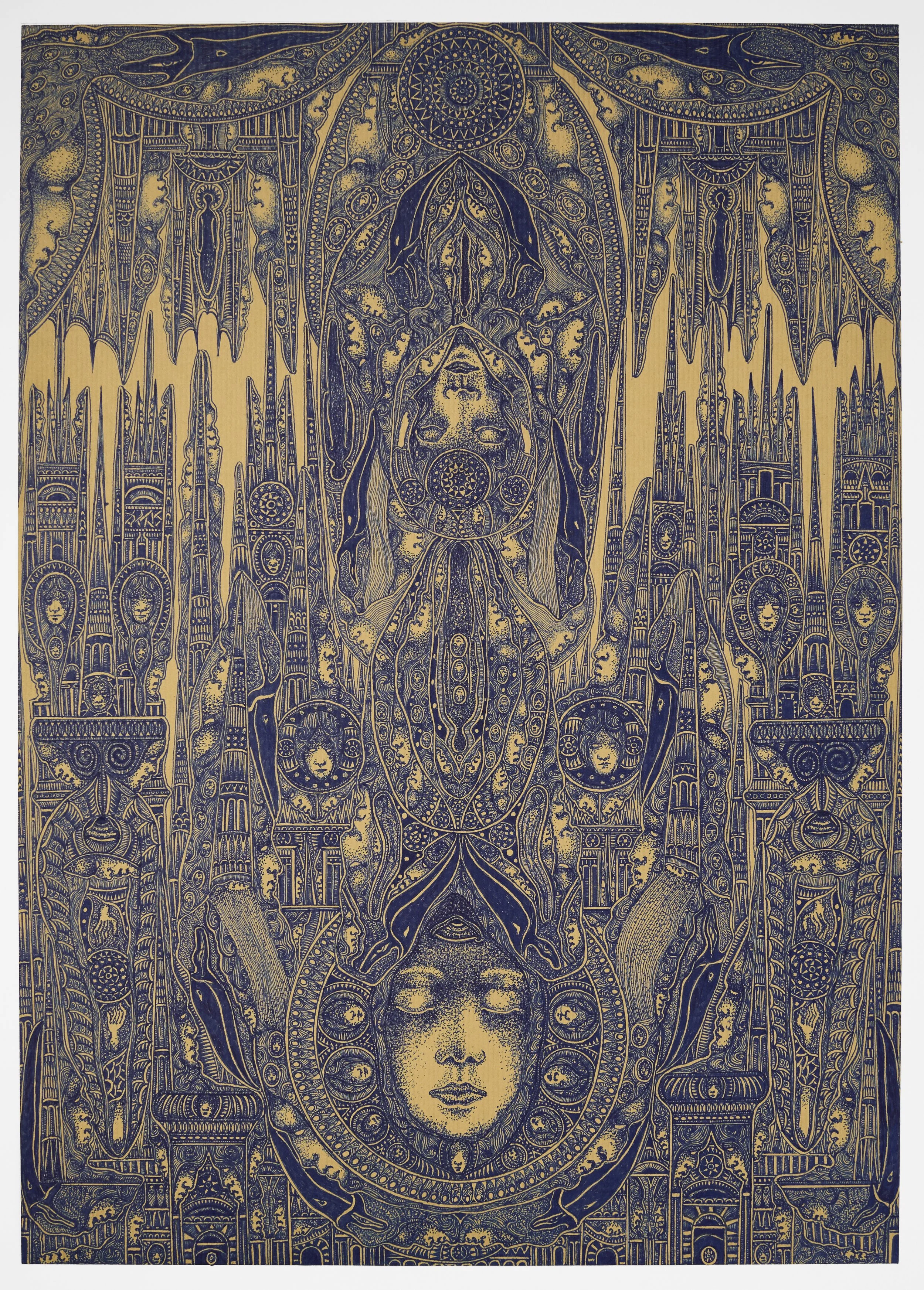  Untitled, 2025 Ink pen on Kraft paper 42x59cm, 16.5x23.3 inches Photo by Laura Hutchinson 