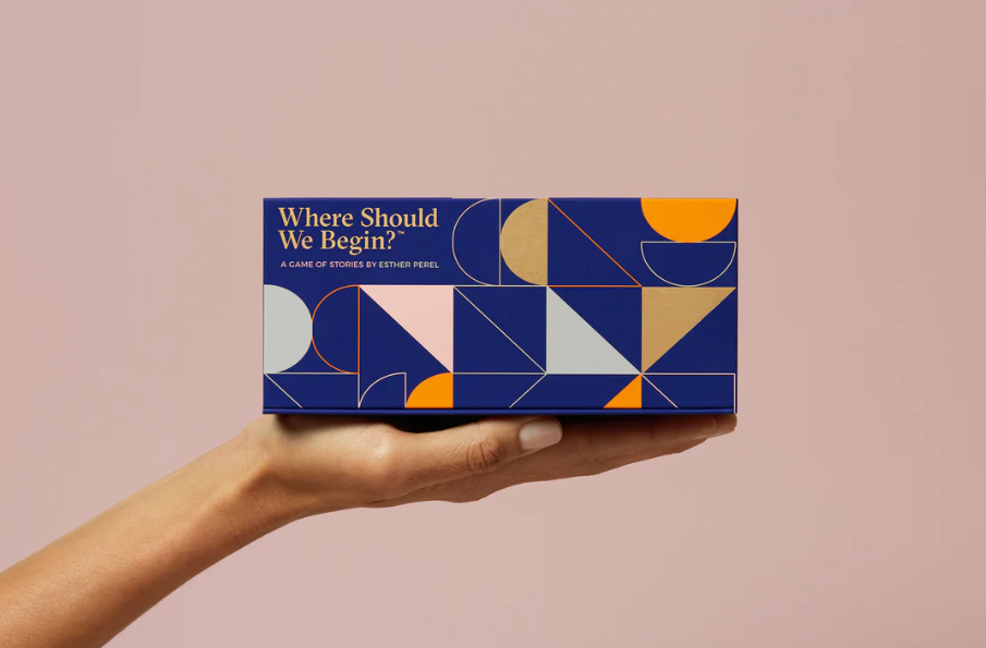 A photo of the card game where should we begin? with an affiliate link to purchase