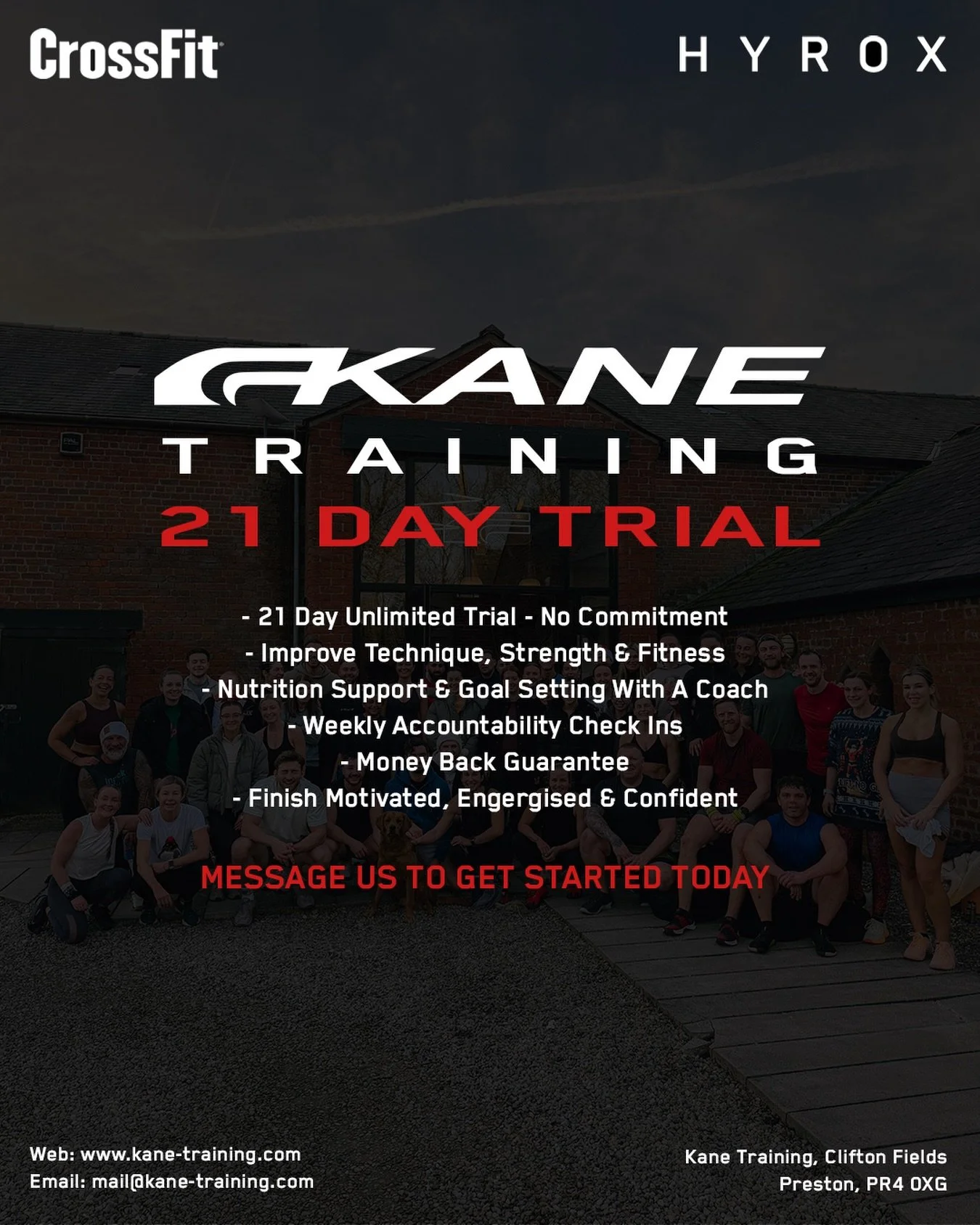 Kickstart 2026 with our 21 Day Trial ⛽️💥👇🏽

Our 21 Day Trial is a great place to start if you are new to CrossFit and would like some extra eyes on coaching to build confidence in all of the movements you can expect to see.

We will develop a base