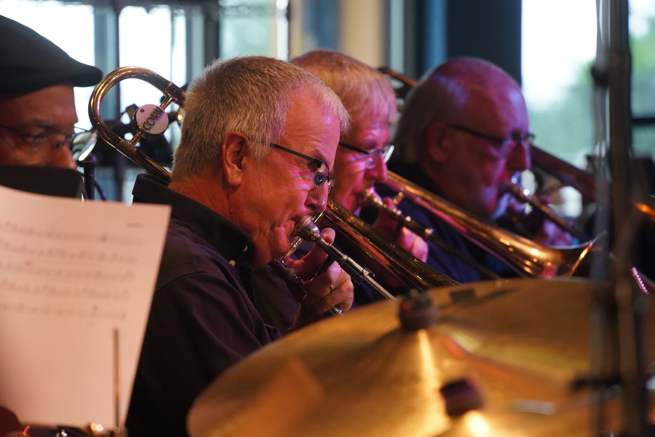 CJO Trombone Section at Bop Stop 8.25.2023; photo credit: Vince Robinson