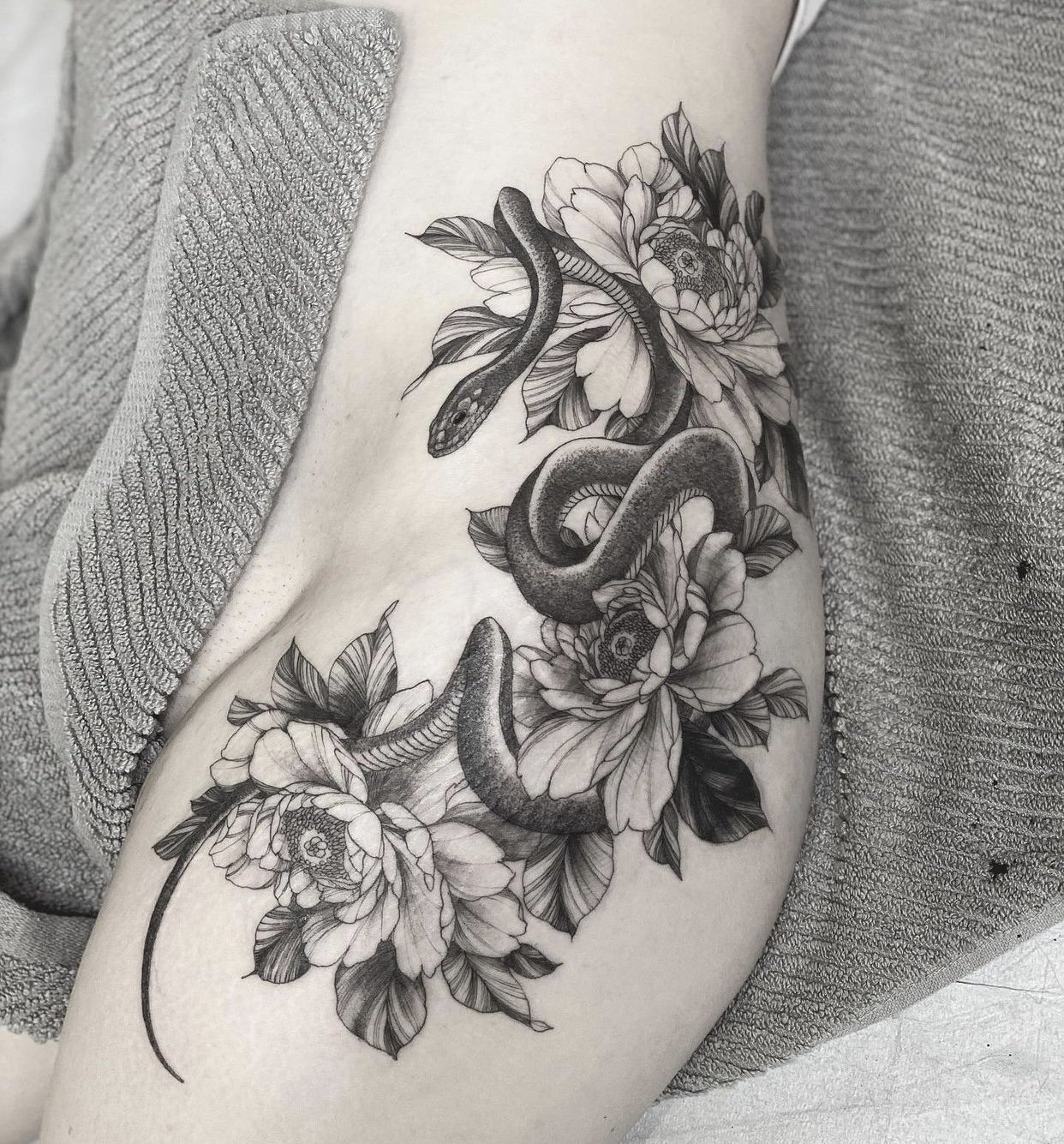 snake flower  Snake tattoo design Flower wrist tattoos Snake tattoo