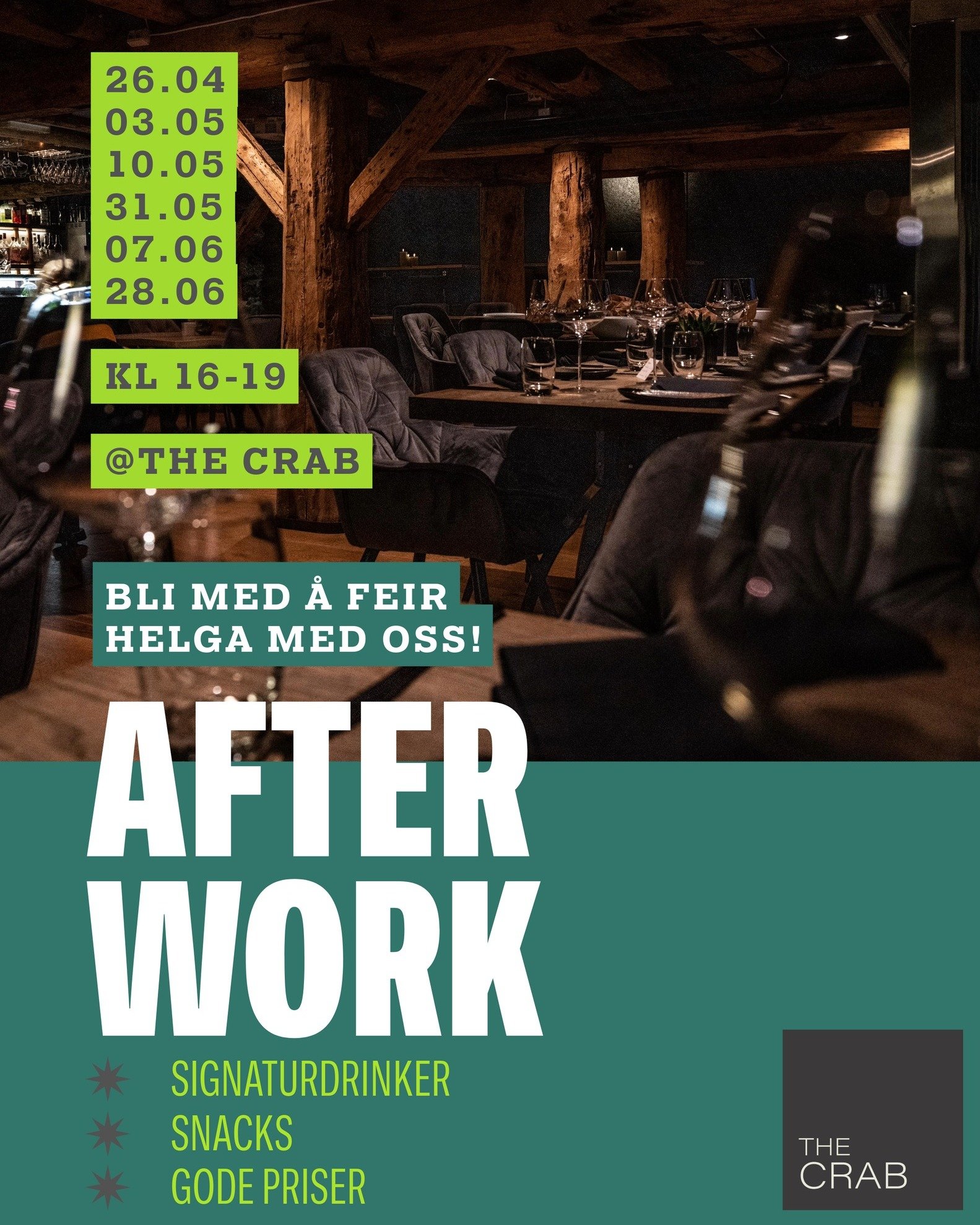 AFTERWORK P&Aring; THE CRAB 🥂✨