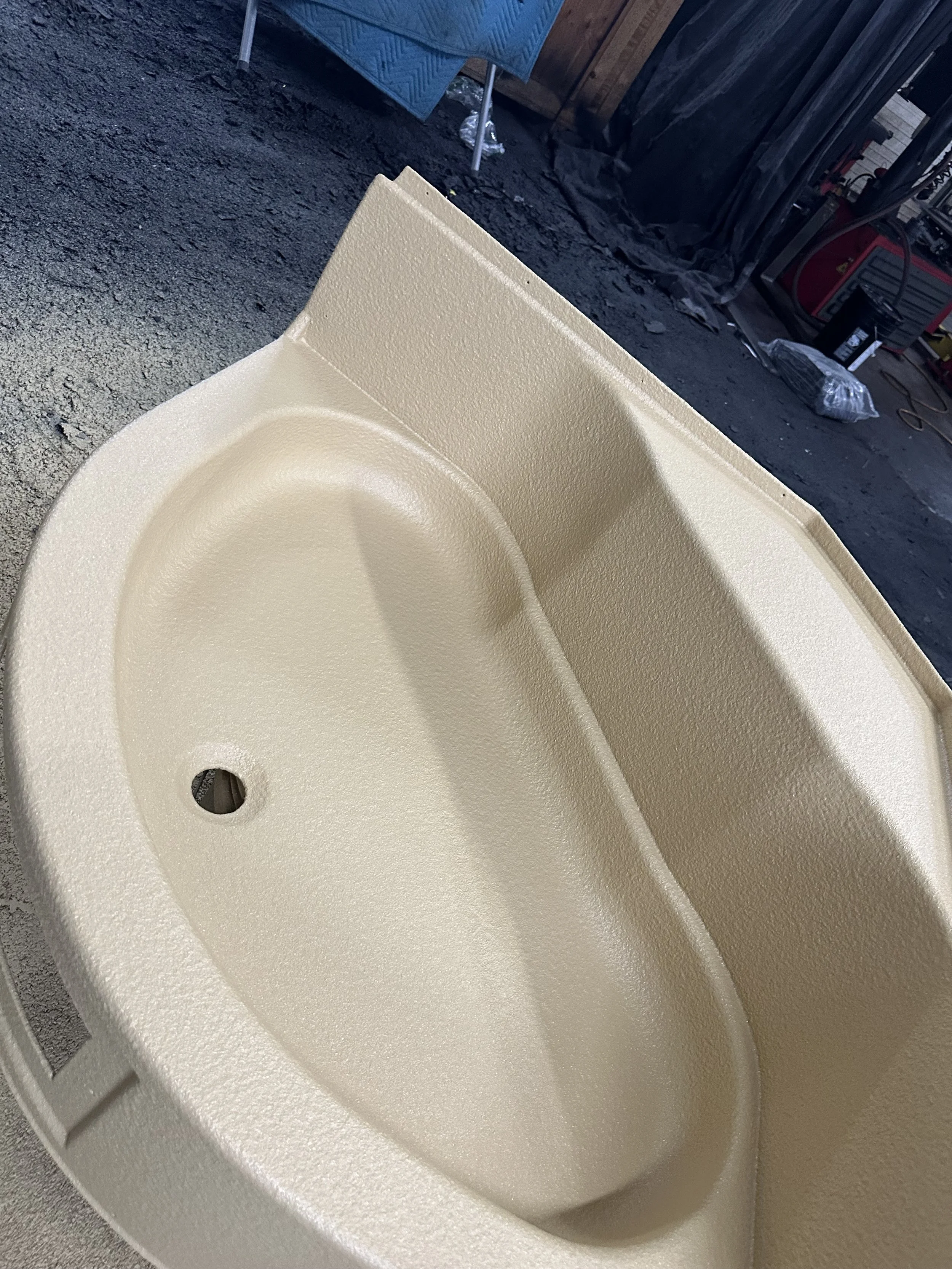 RV shower fixed by us. No more cracks and a beautiful texture.