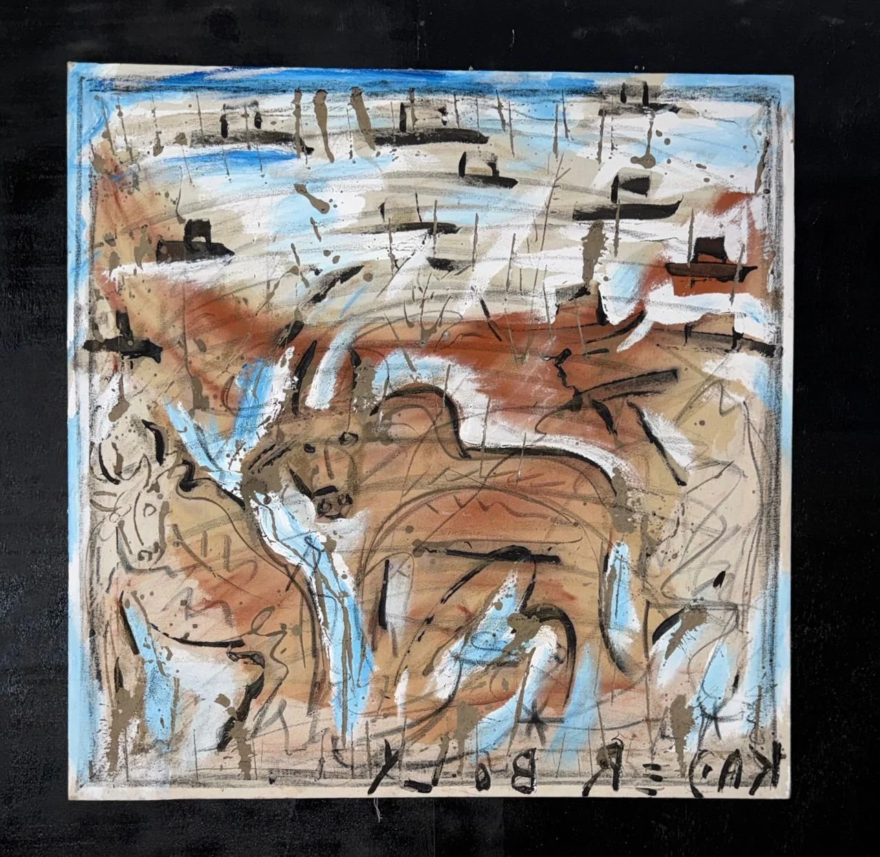 Raising cattle I Original Painting | Monsoon Season Series (36'' x 36'')