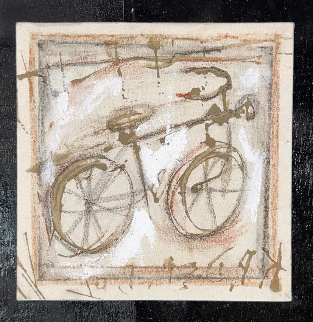 Bike and trail #3  I  Original Painting | Monsoon Season Series (12'' x 12'')