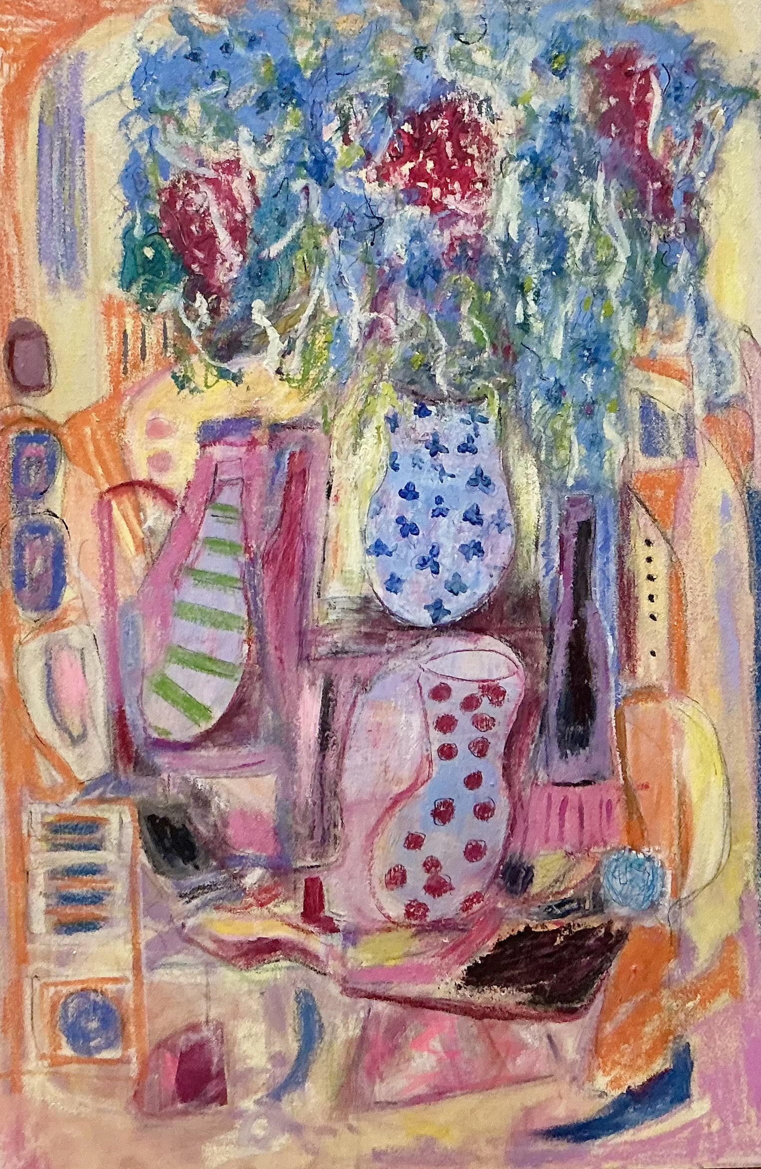 Still Life Ala Mode | 24" x 36" | Oil and Cold Wax on Panel | Available to view/purchase at Bush Barn Art Center