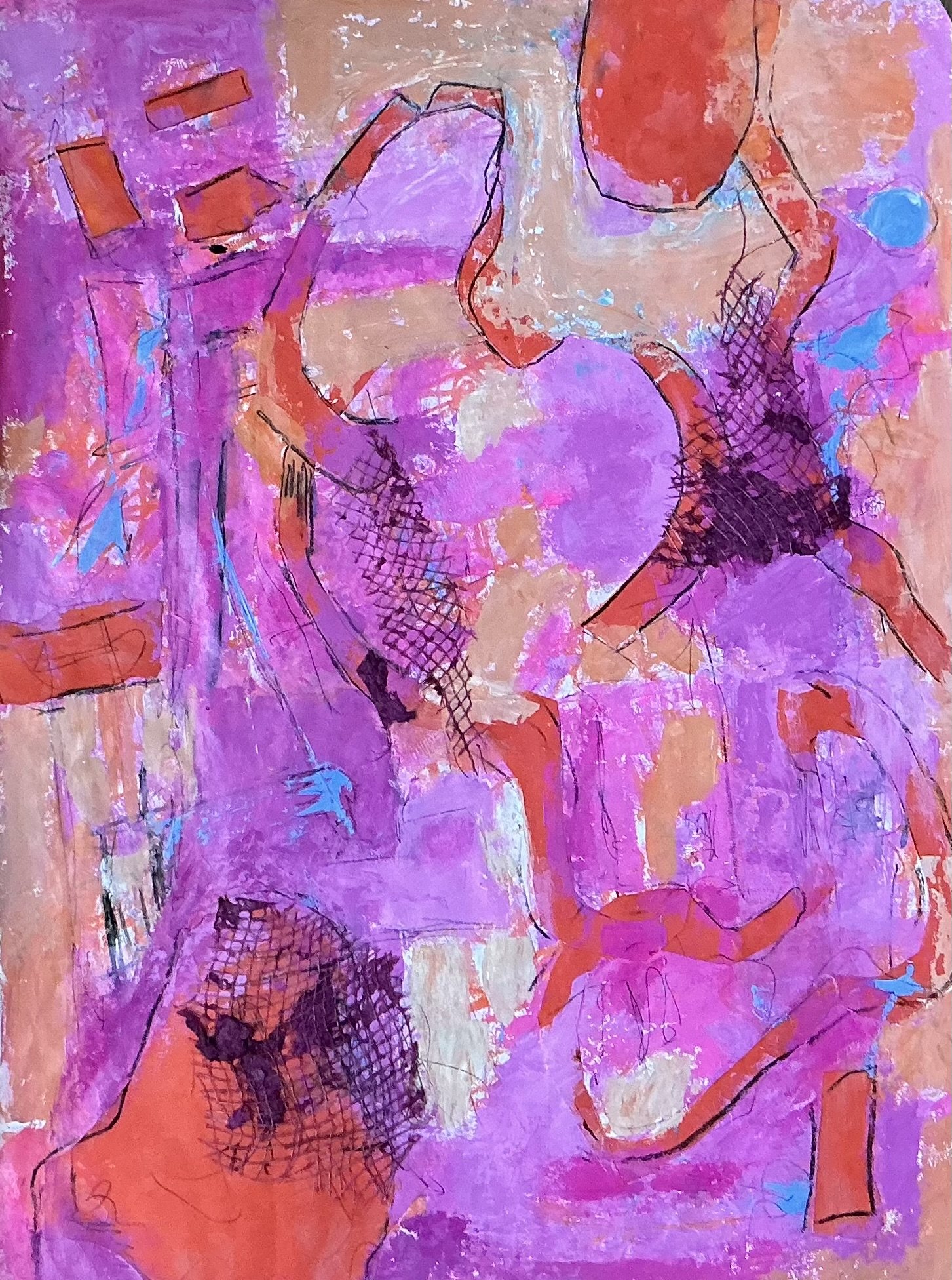 Dancing all Night | 24" x 30" | Mixed Media on paper | Available to view/purchase at Currents Gallery