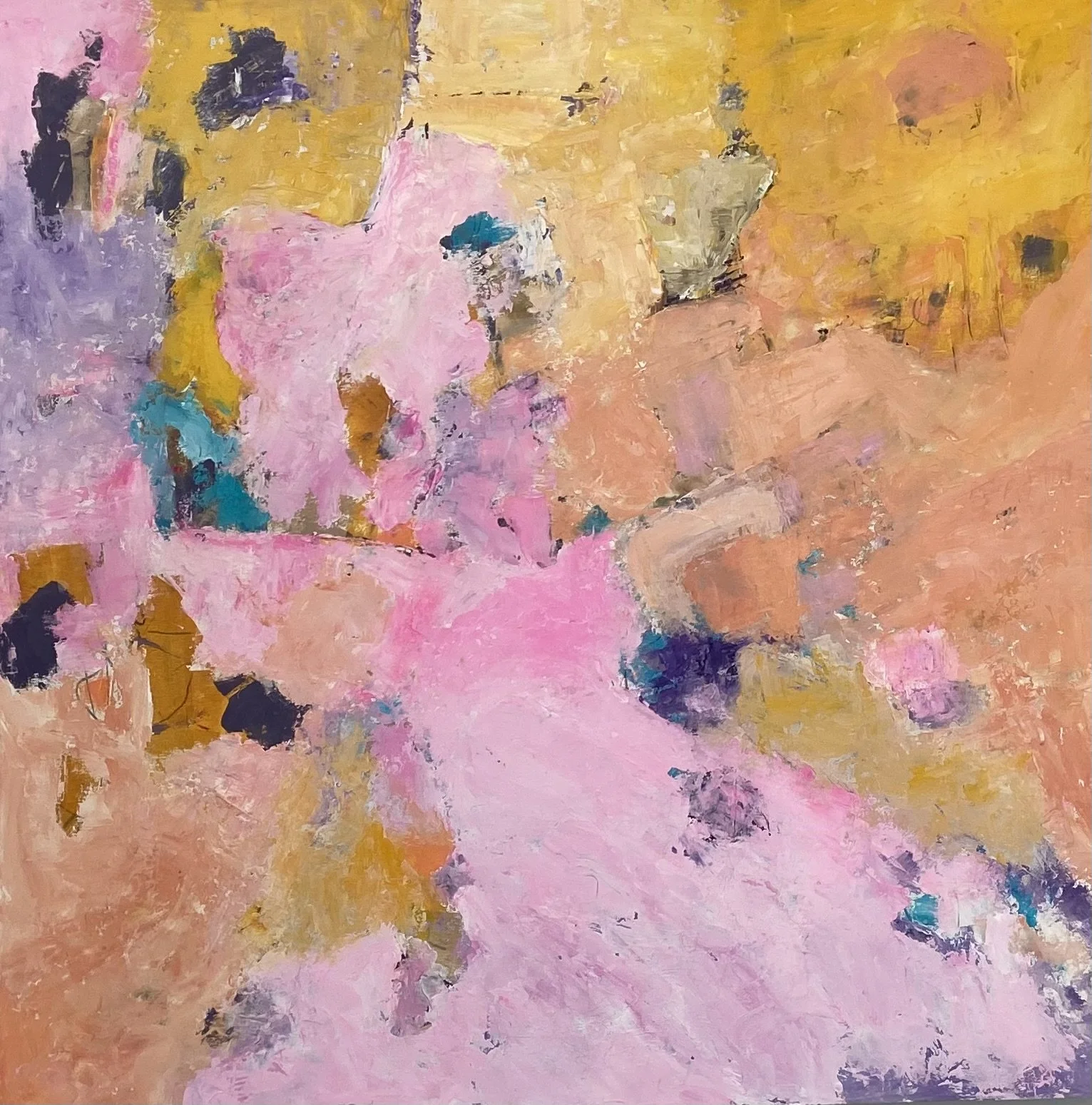 Oregon Sunset | 40" x 40" | Oil and Cold Wax on Panel | Available to view/purchase at River Gallery
